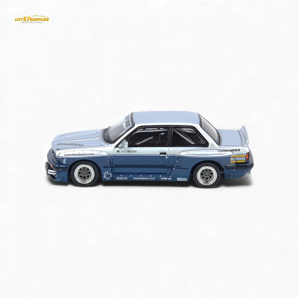 INNO64 Pandem E30 M3 Silver/Blue 1:64