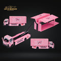 MicroTurbo Hino 300 Custom Box Truck Pink #43 Livery 1:64