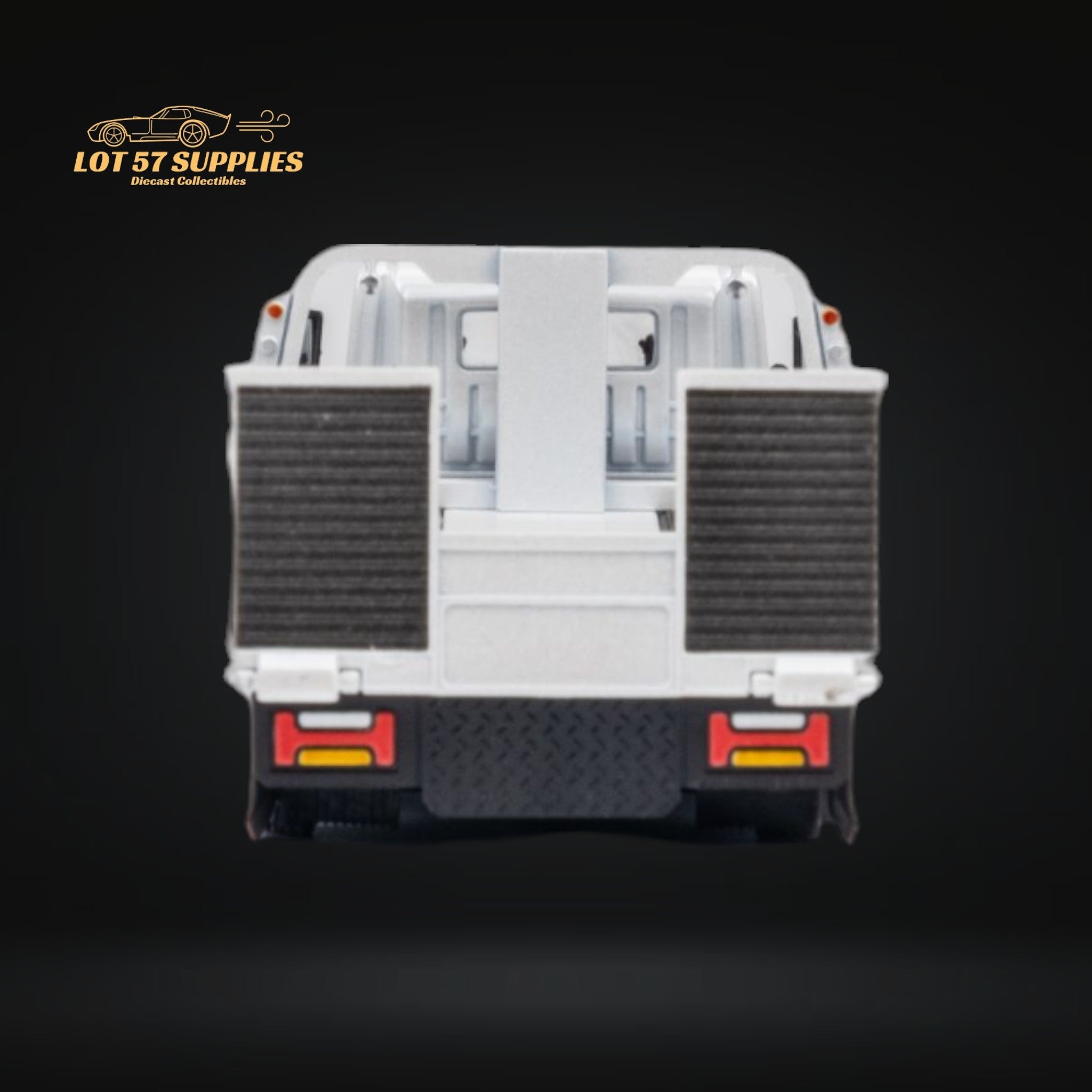 MicroTurbo Hino 300 Custom Flatbed Truck White 1:64
