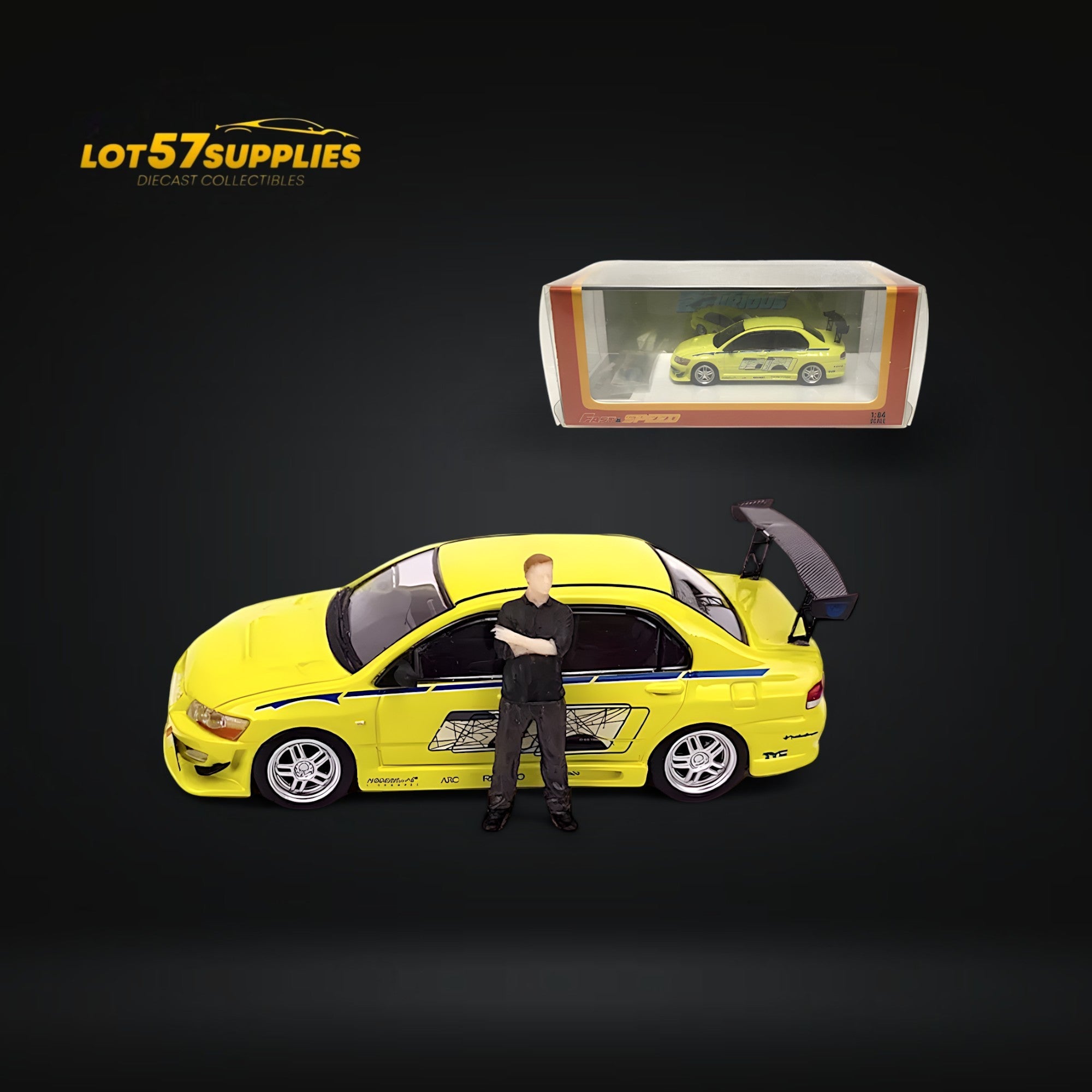 Fast Speed Mitsubishi Lancer Evolution EVO VII FNF Green Livery 1:64