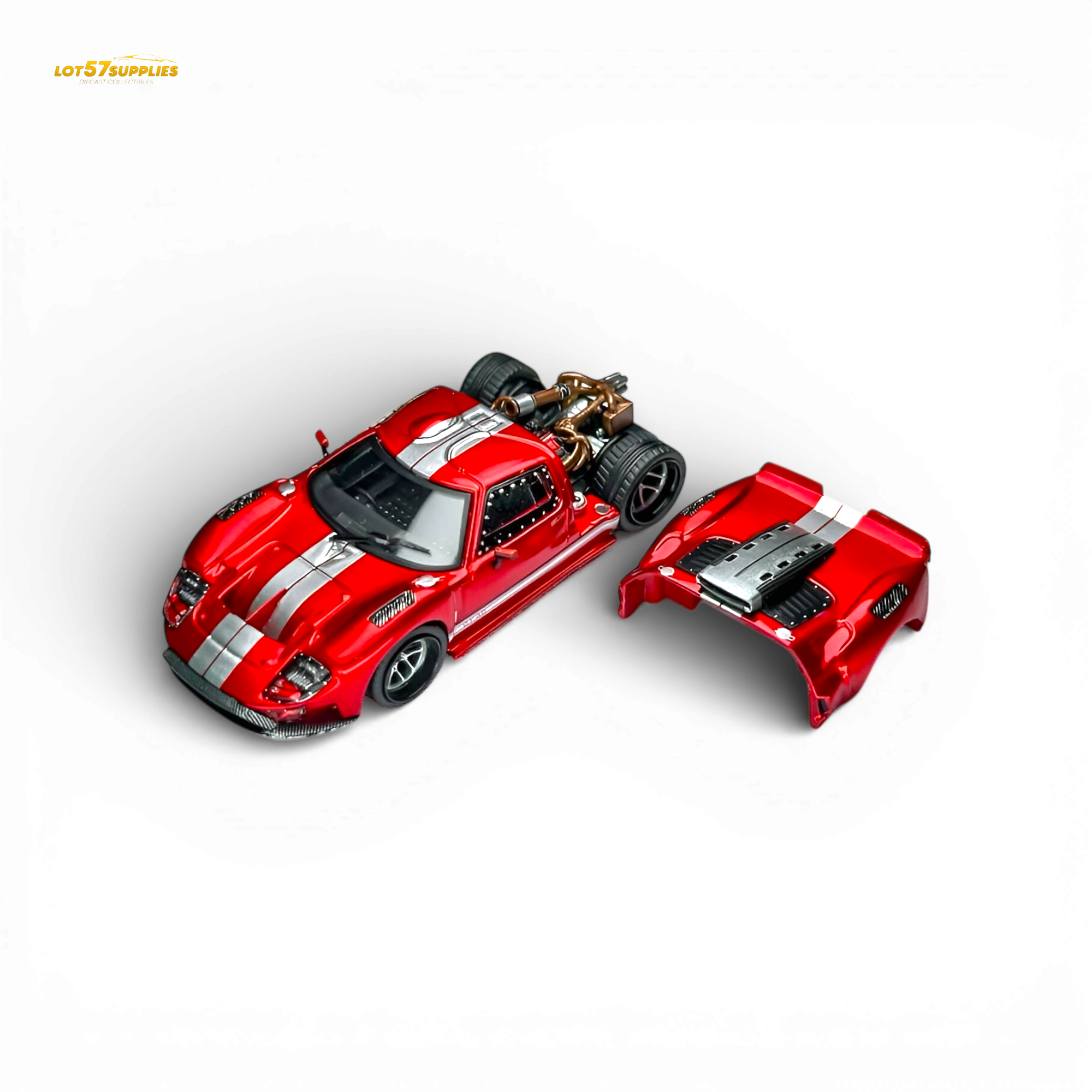 Rhino Model Ford GT40 Transparent Red 1:64