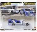 Hot Wheels Premium Car Culture Team Transport Volkswagen Corrado VR6 with Retro Rig Flatbed Truck Die-Cast Metal Play Vehicle Set, 1:64 Scale for Ages 3+ with Real Riders Tires