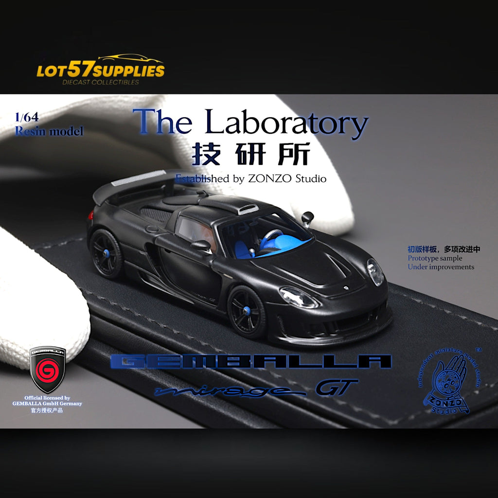 The Laboratory X Gemballa Mirage GT MATTE BLACK 1:64 Resin