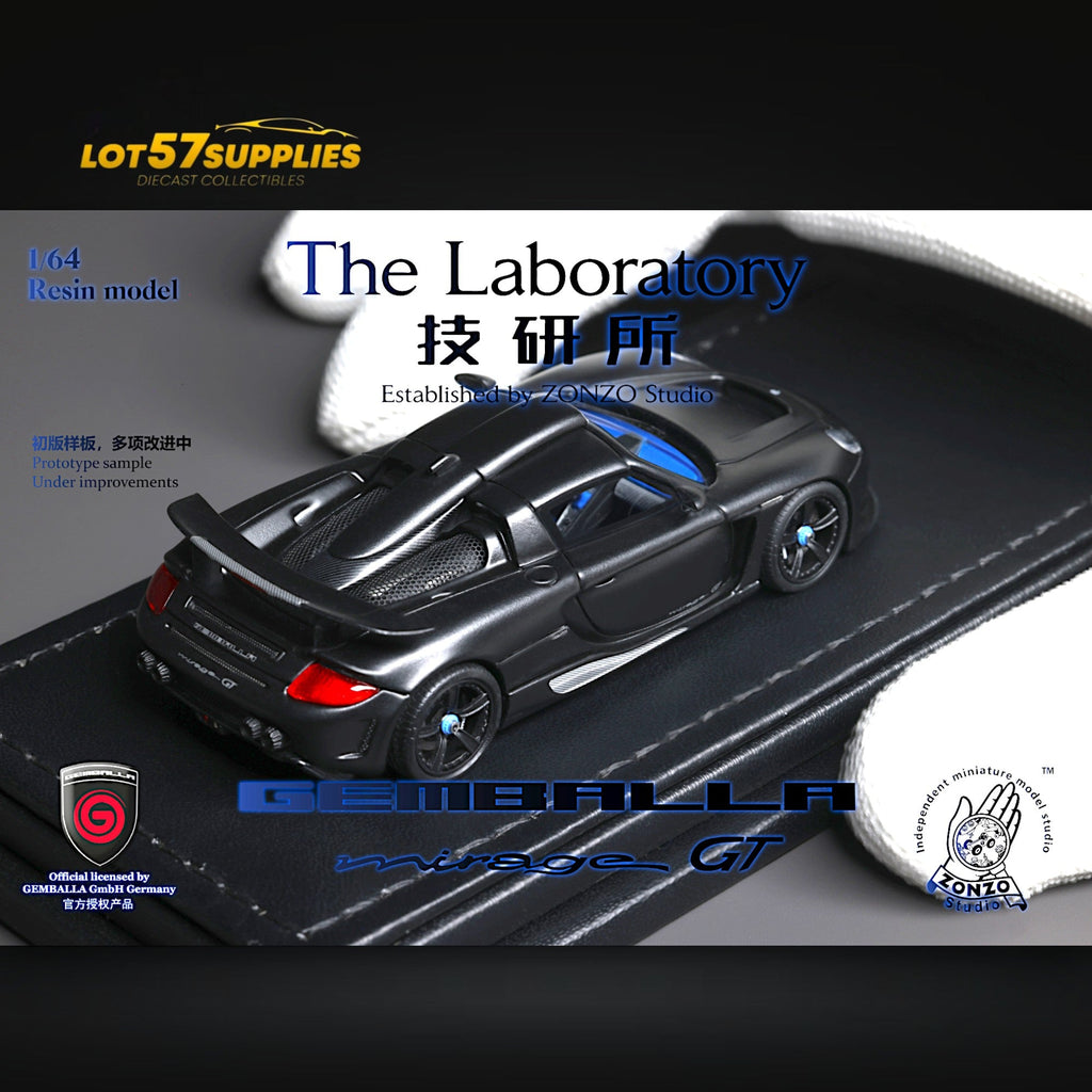 The Laboratory X Gemballa Mirage GT MATTE BLACK 1:64 Resin