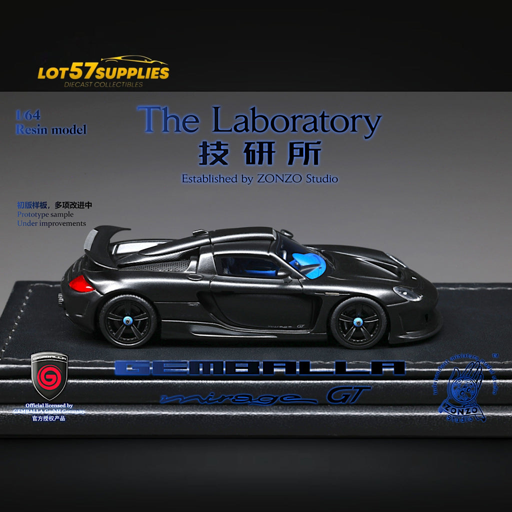 The Laboratory X Gemballa Mirage GT MATTE BLACK 1:64 Resin