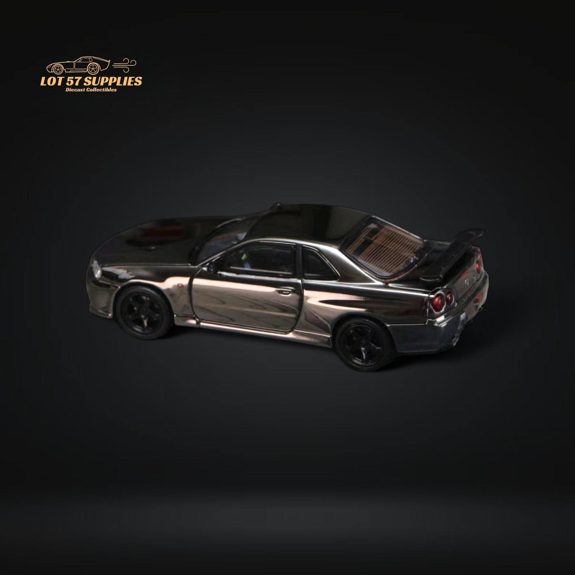 Street Weapon Skyline GT-R R34 V-SPEC-II Chrome 1:64