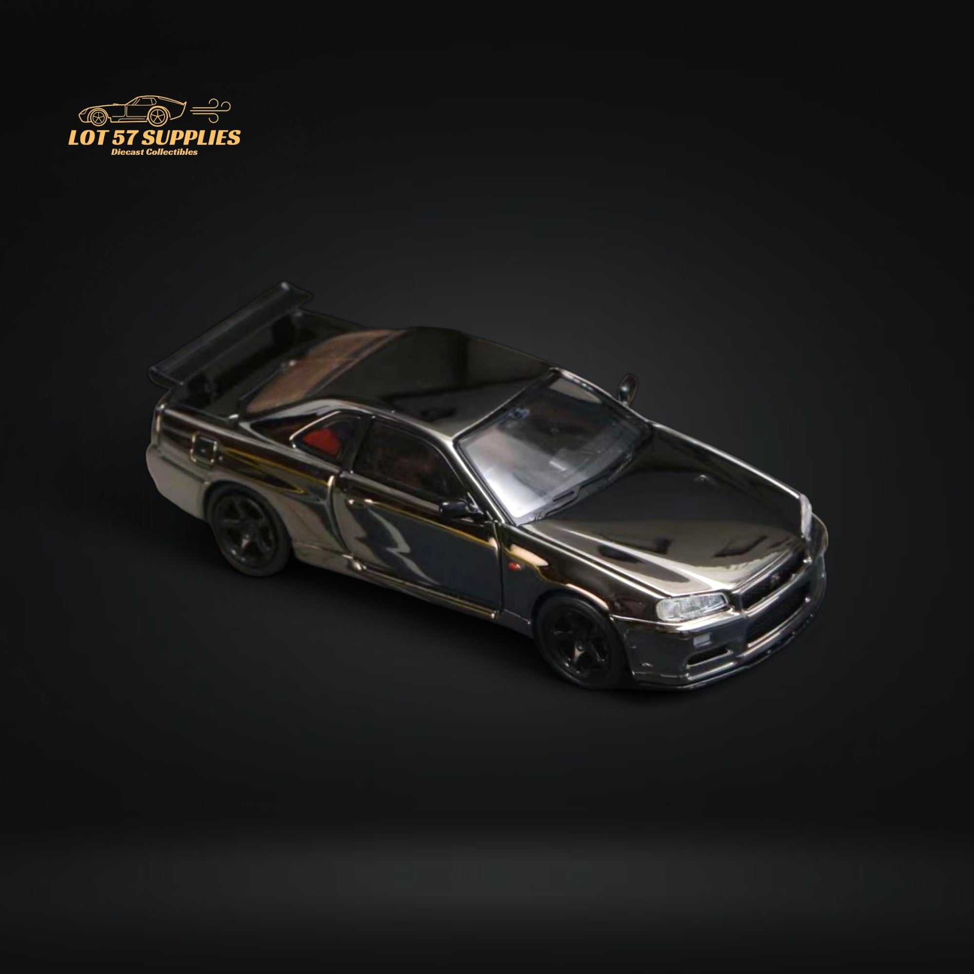 Street Weapon Skyline GT-R R34 V-SPEC-II Chrome 1:64