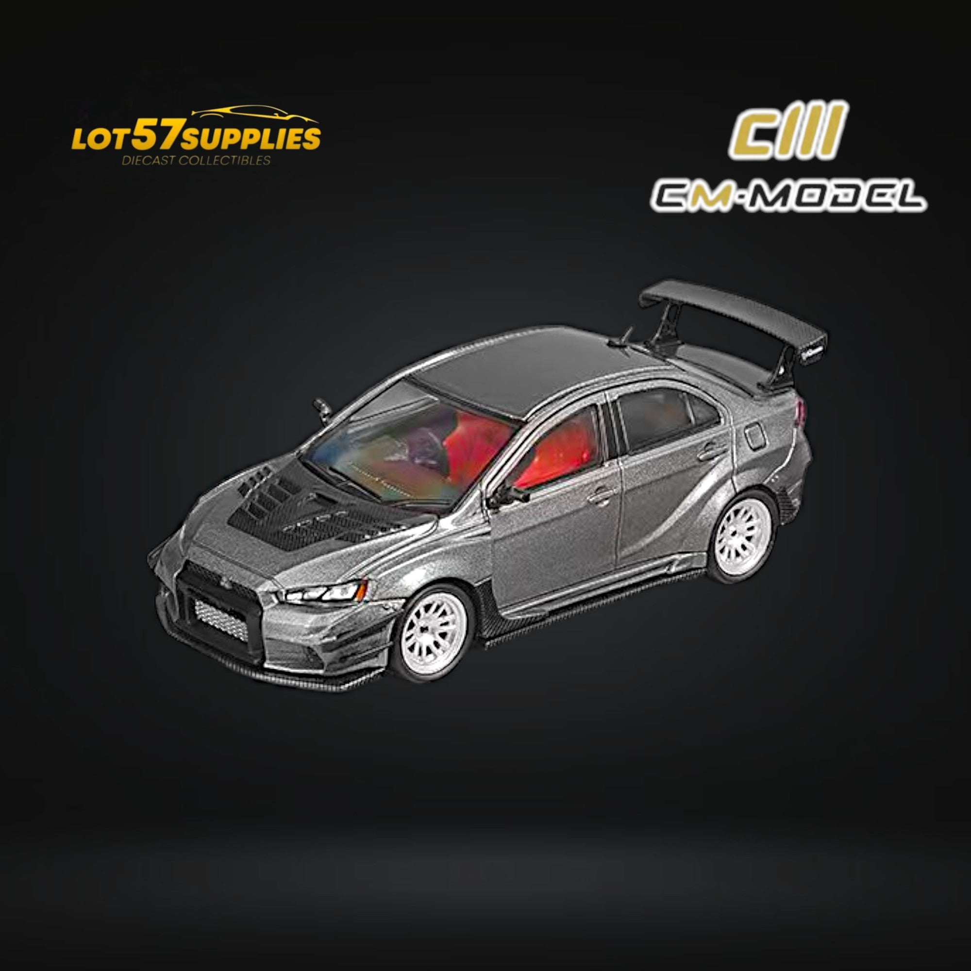 CM Model Mitsubishi Lancer Evolution X Varis Wide Body Gray 1:64