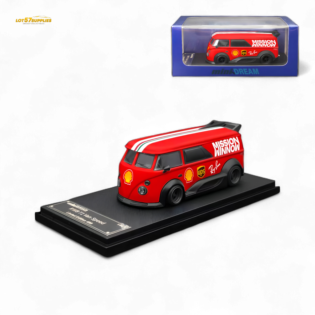 Mini Dream Volkswagen T1 RWB Van Red WM Livery 1:64