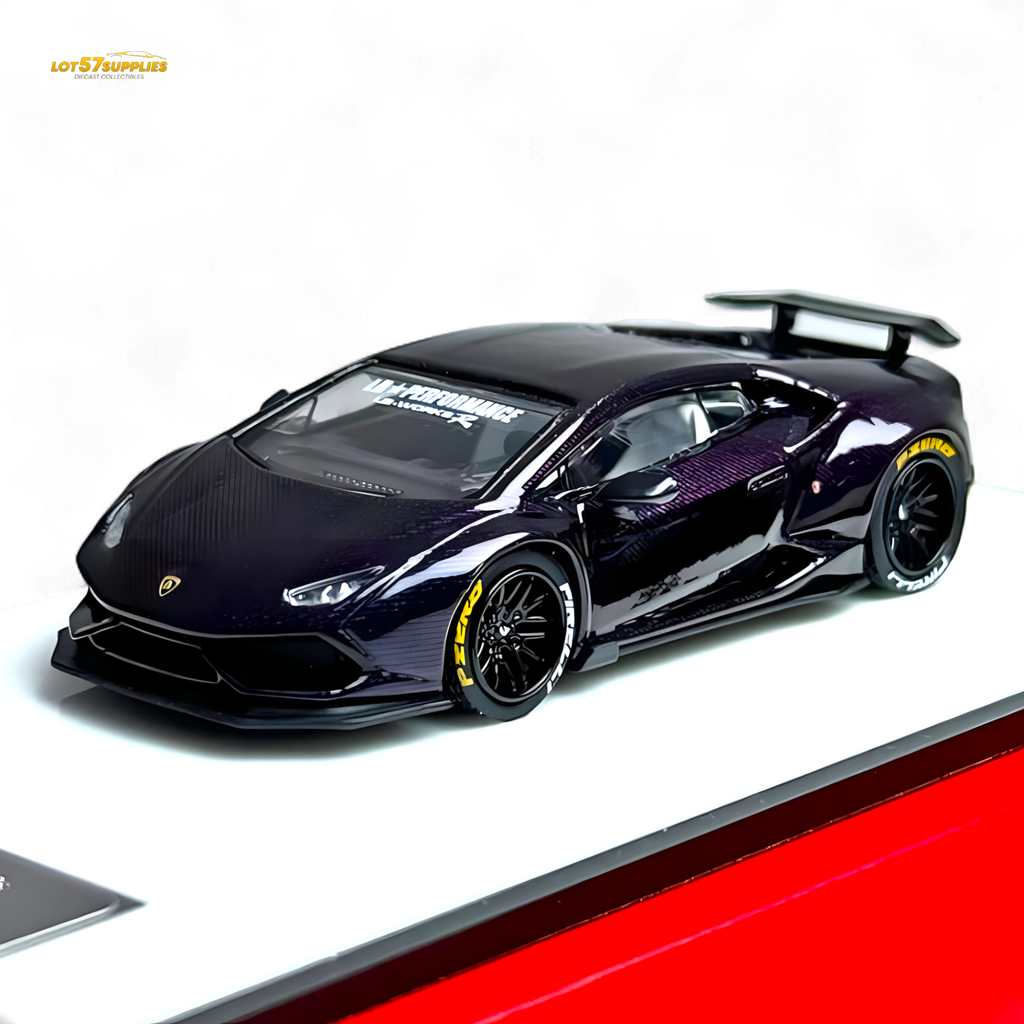 King Model Lamborghini Huracan LP610 Purple Carbon Fiber 1:64