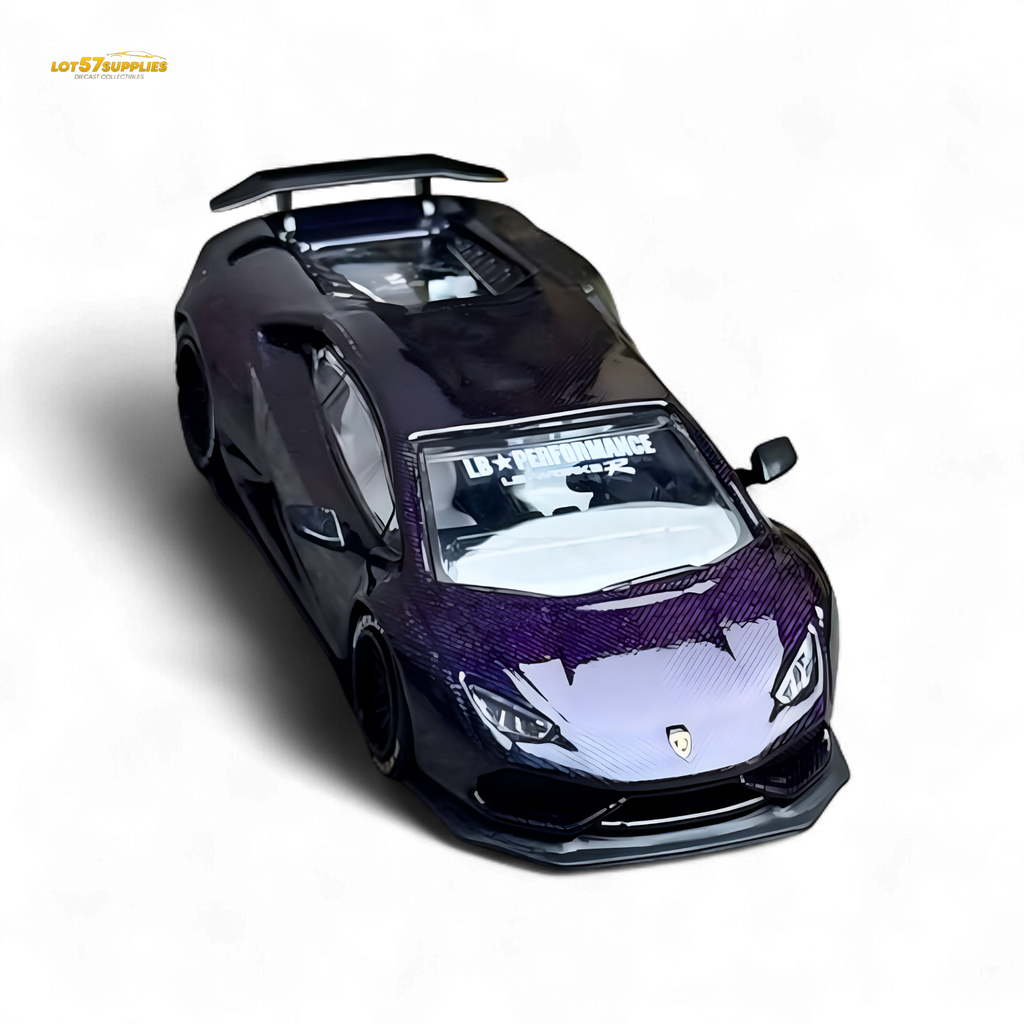 King Model Lamborghini Huracan LP610 Purple Carbon Fiber 1:64