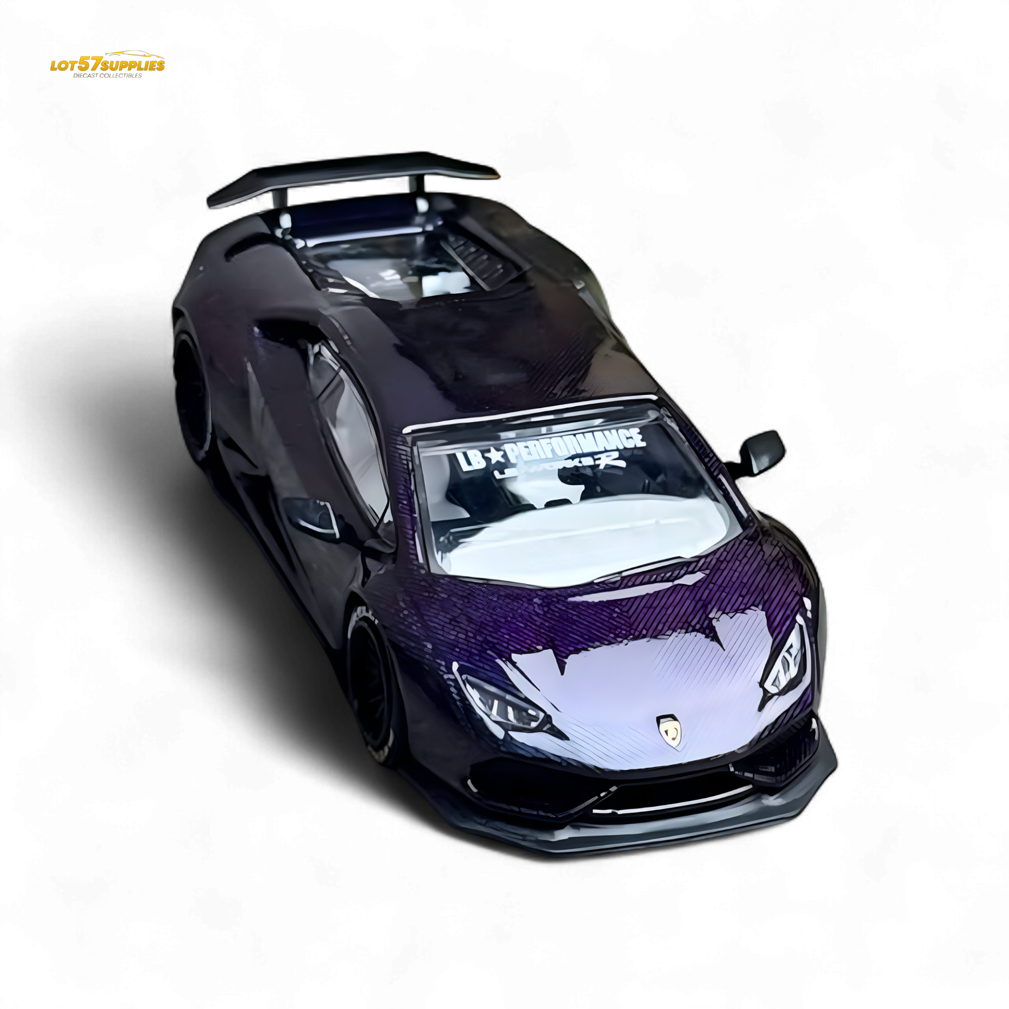 King Model Lamborghini Huracan LP610 Purple Carbon Fiber 1:64