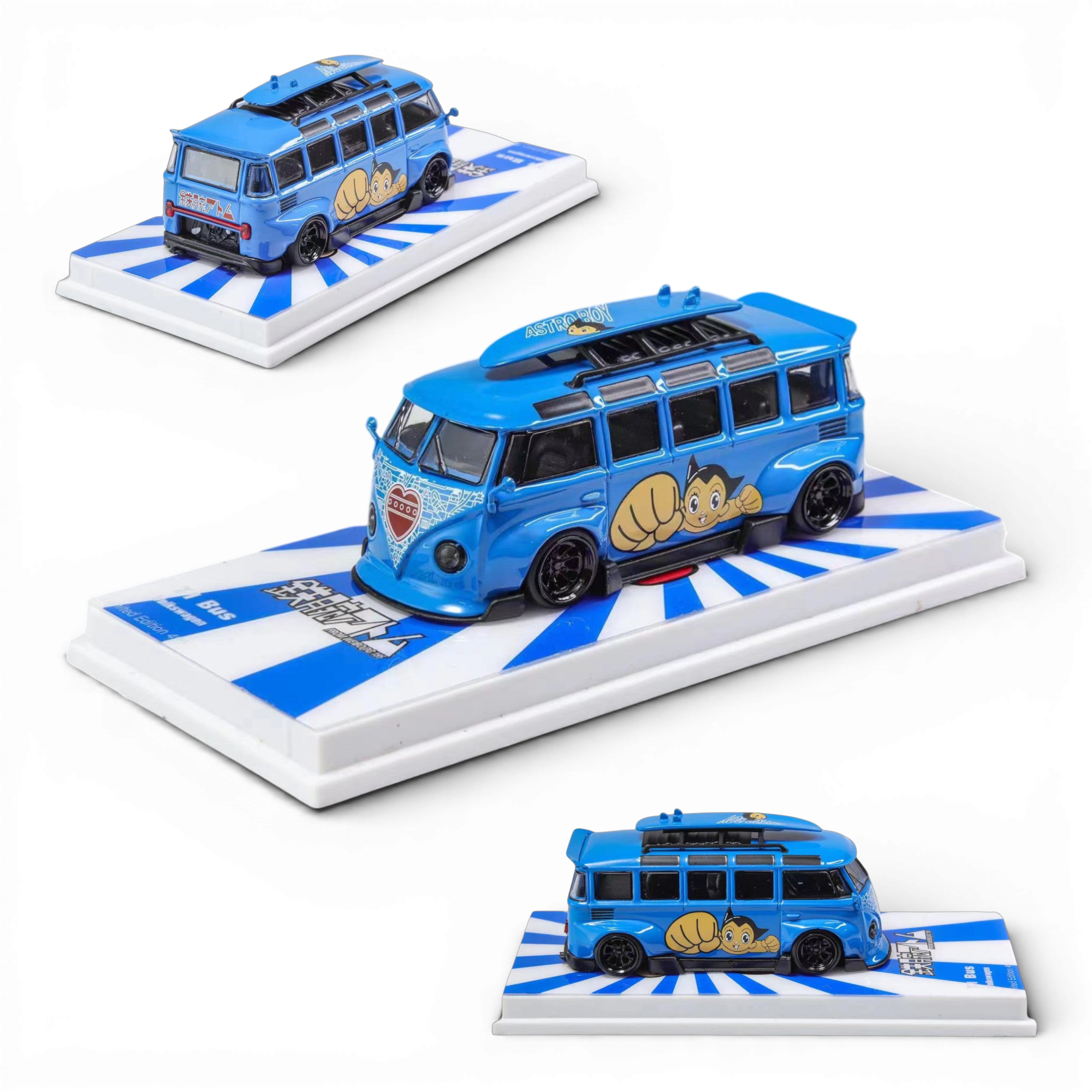 Flame VW Volkswagen T1 Astro Boy Blue 1:64