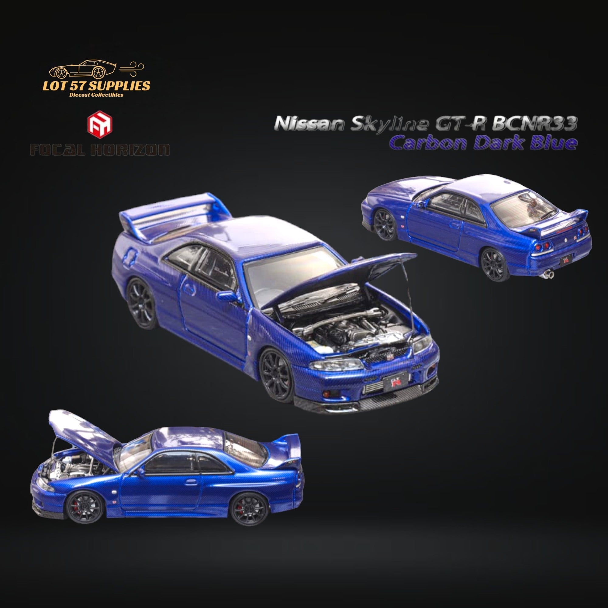 Focal Horizon Skyline GT-R R33 Dark Blue 1:64