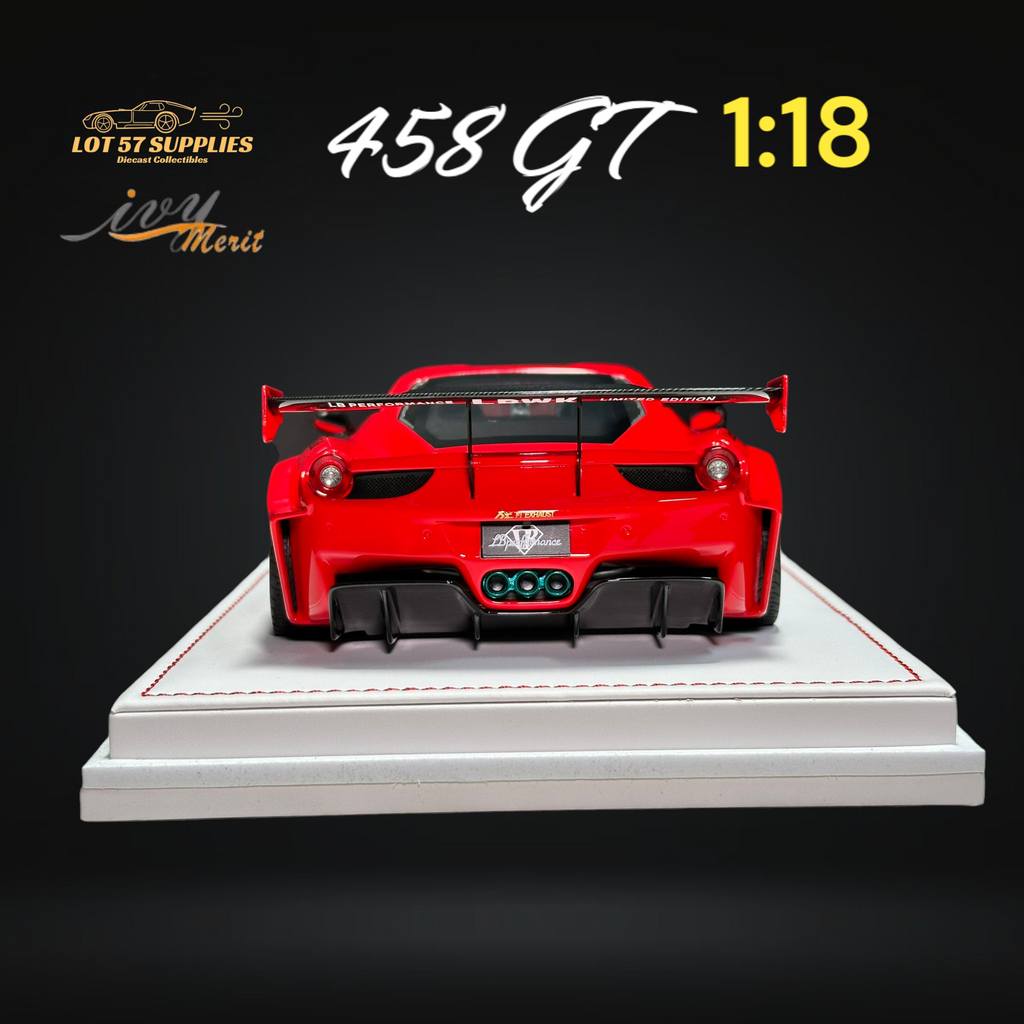 IVY MERIT Ferrari 458 GT Rosso Red LBWK 1:18