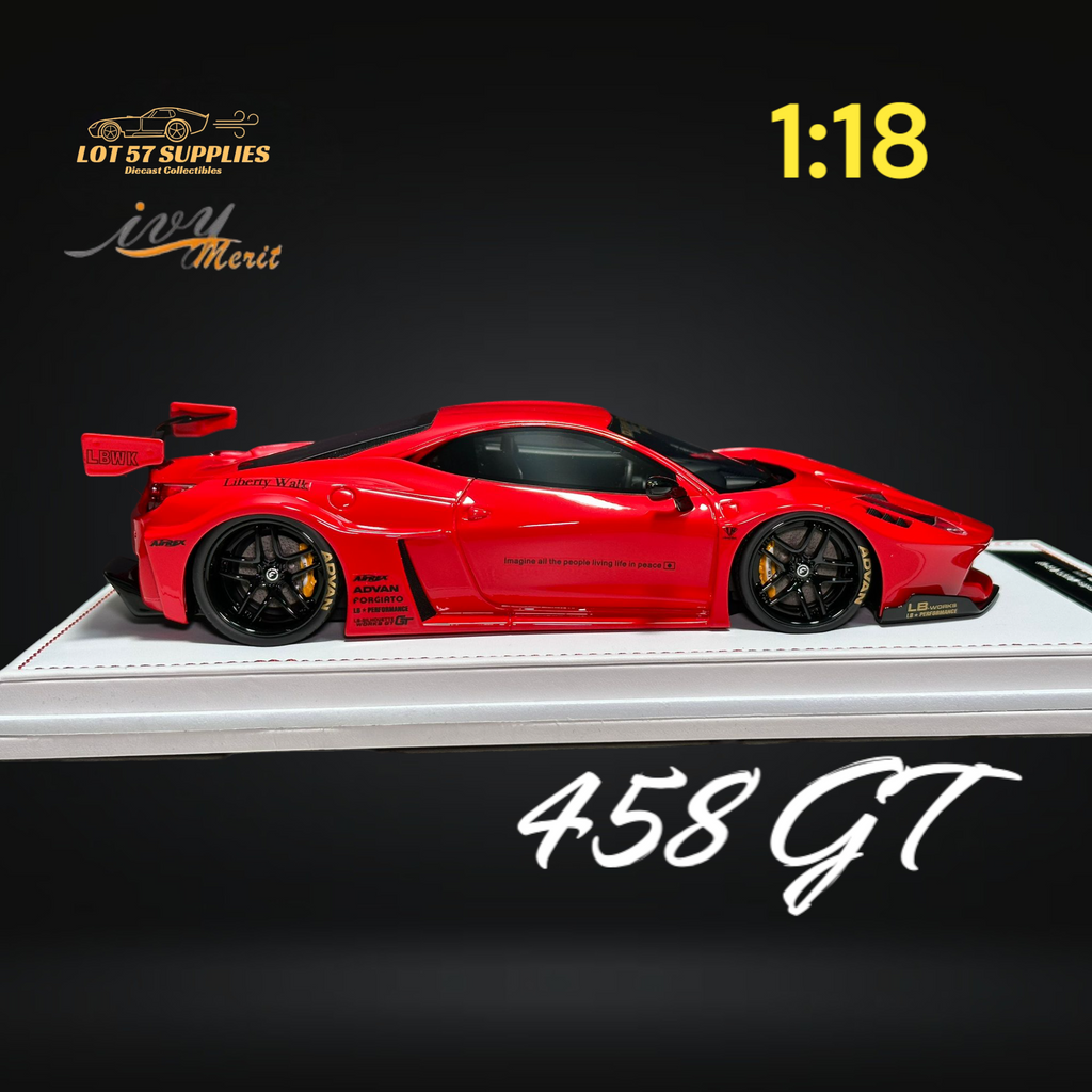 IVY MERIT Ferrari 458 GT Rosso Red LBWK 1:18
