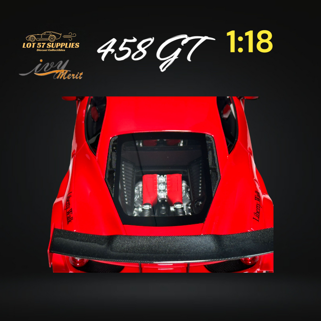 IVY MERIT Ferrari 458 GT Rosso Red LBWK 1:18