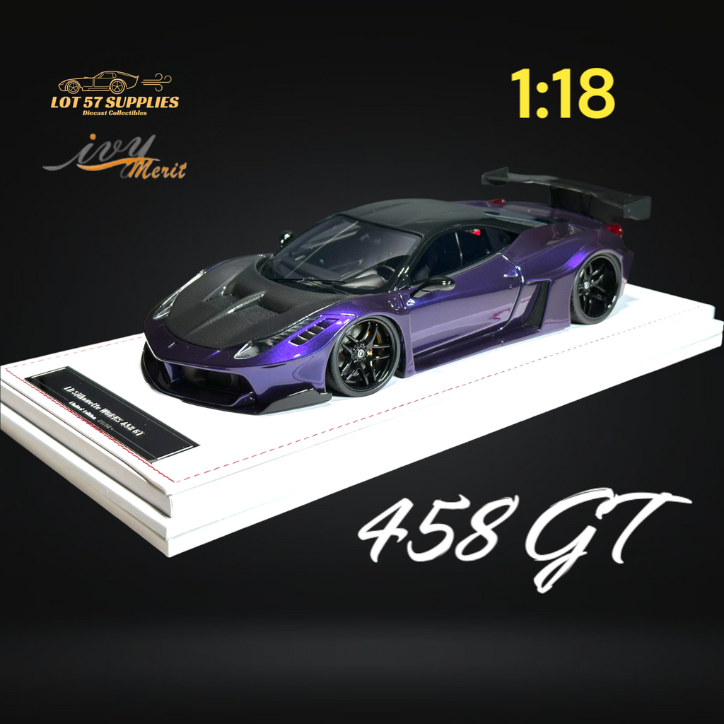 IVY MERIT Ferrari 458 GT Purple LBWK 1:18 Scale