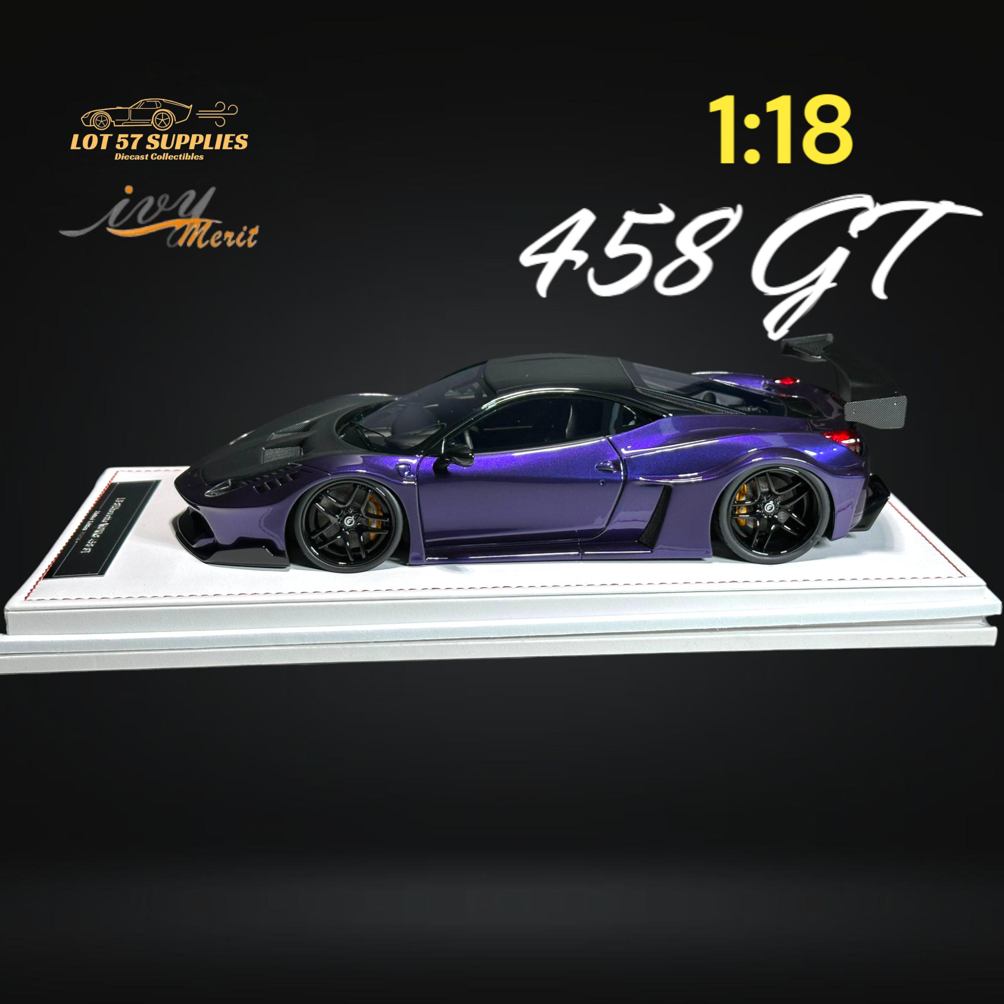 IVY MERIT Ferrari 458 GT Purple LBWK 1:18 Scale