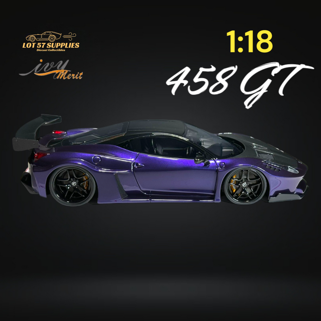 IVY MERIT Ferrari 458 GT Purple LBWK 1:18 Scale