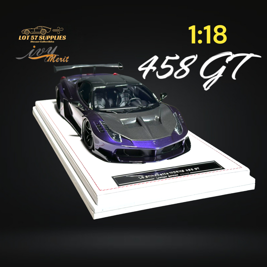 IVY MERIT Ferrari 458 GT Purple LBWK 1:18 Scale