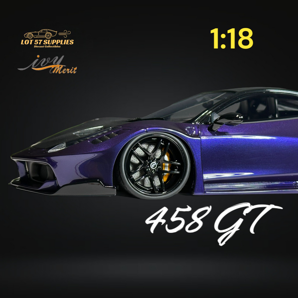 IVY MERIT Ferrari 458 GT Purple LBWK 1:18 Scale