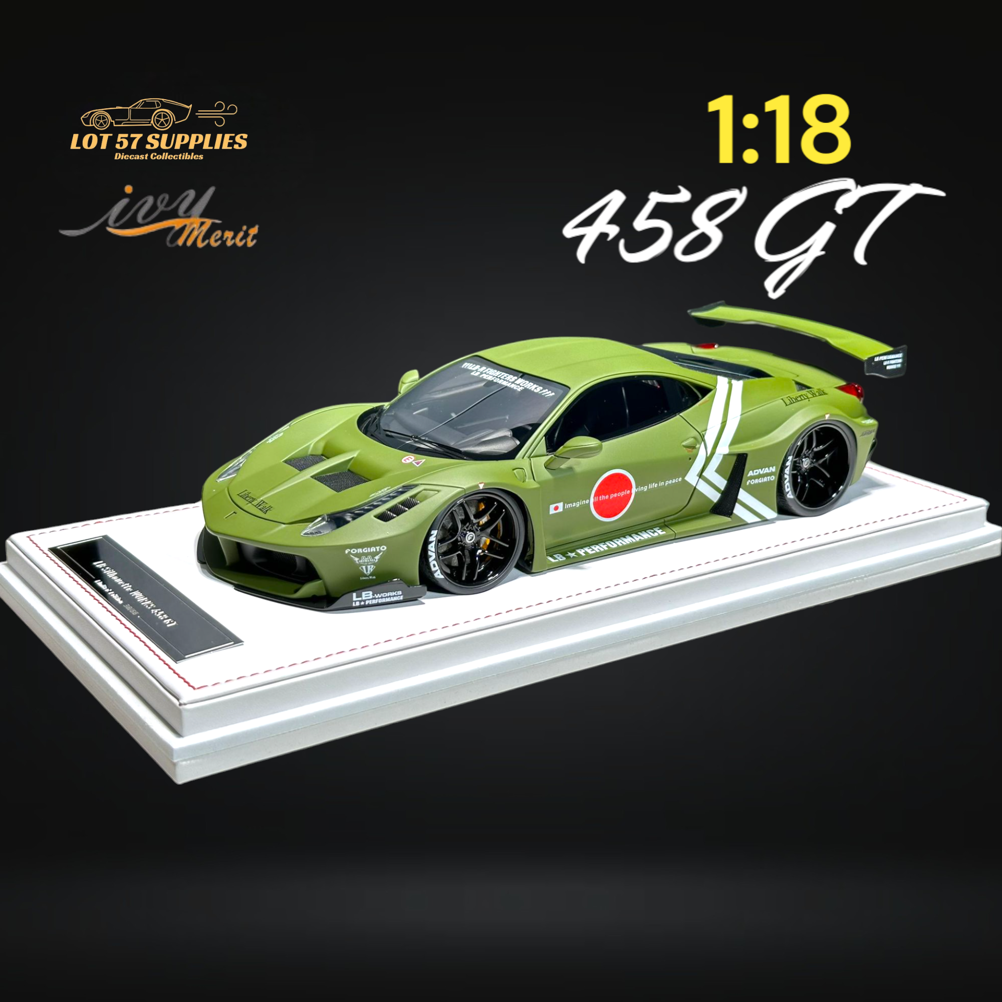 IVY MERIT Ferrari 458 GT LBWK 1:18 Resin
