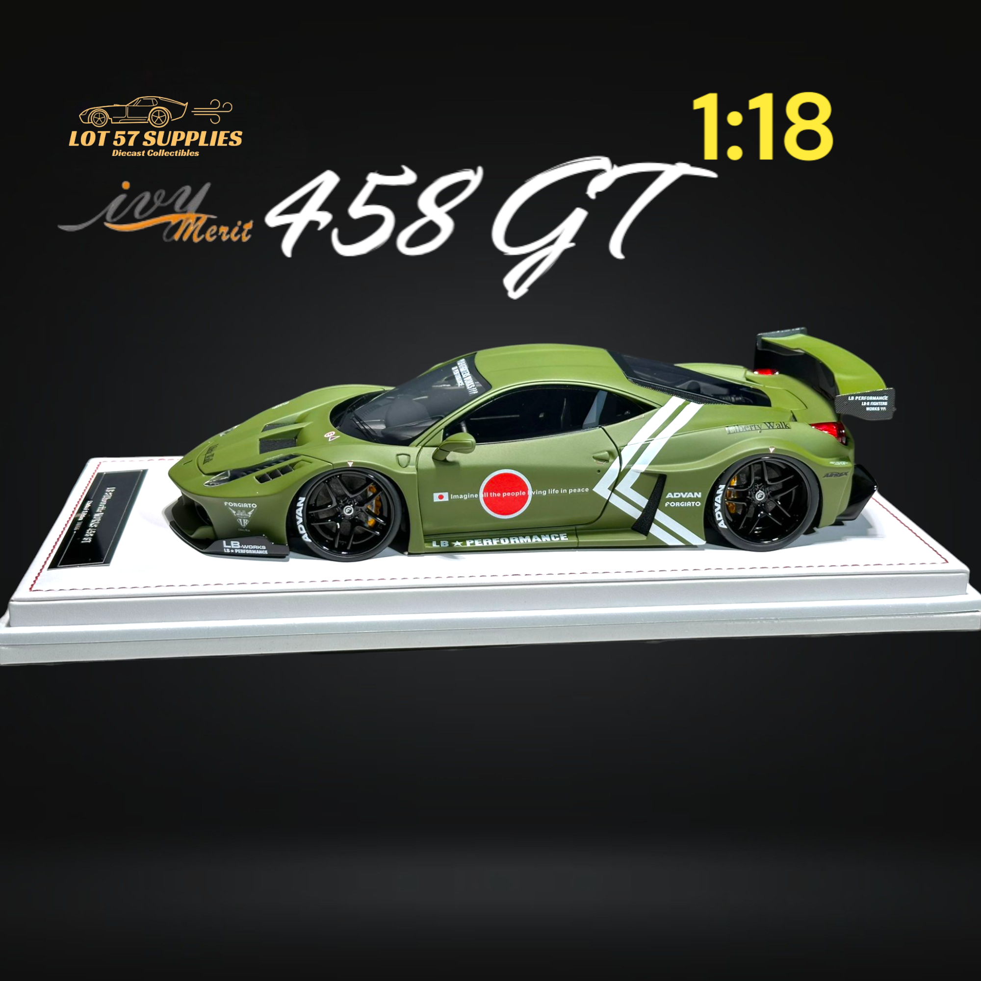 IVY MERIT Ferrari 458 GT LBWK 1:18 Resin
