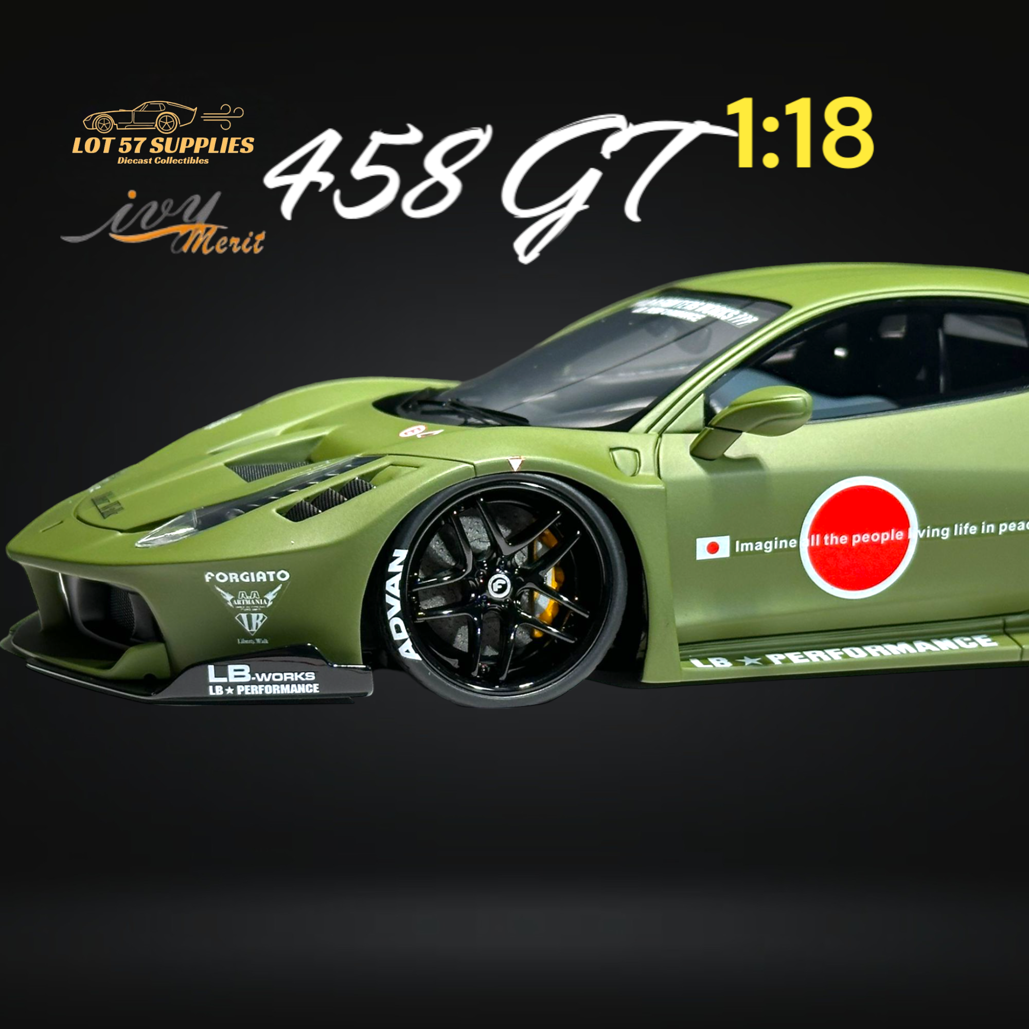 IVY MERIT Ferrari 458 GT LBWK 1:18 Resin