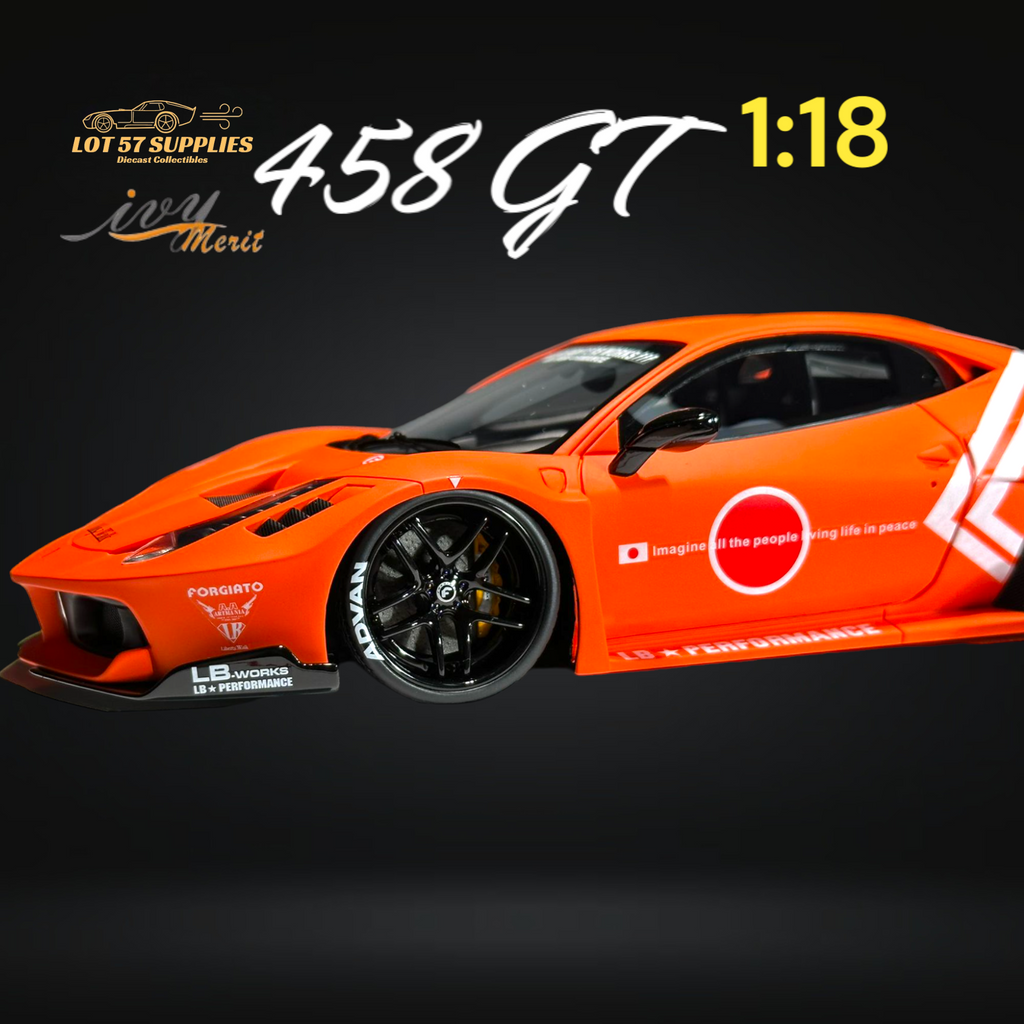 IVY MERIT Ferrari 458 GT LBWK Orange 1:18