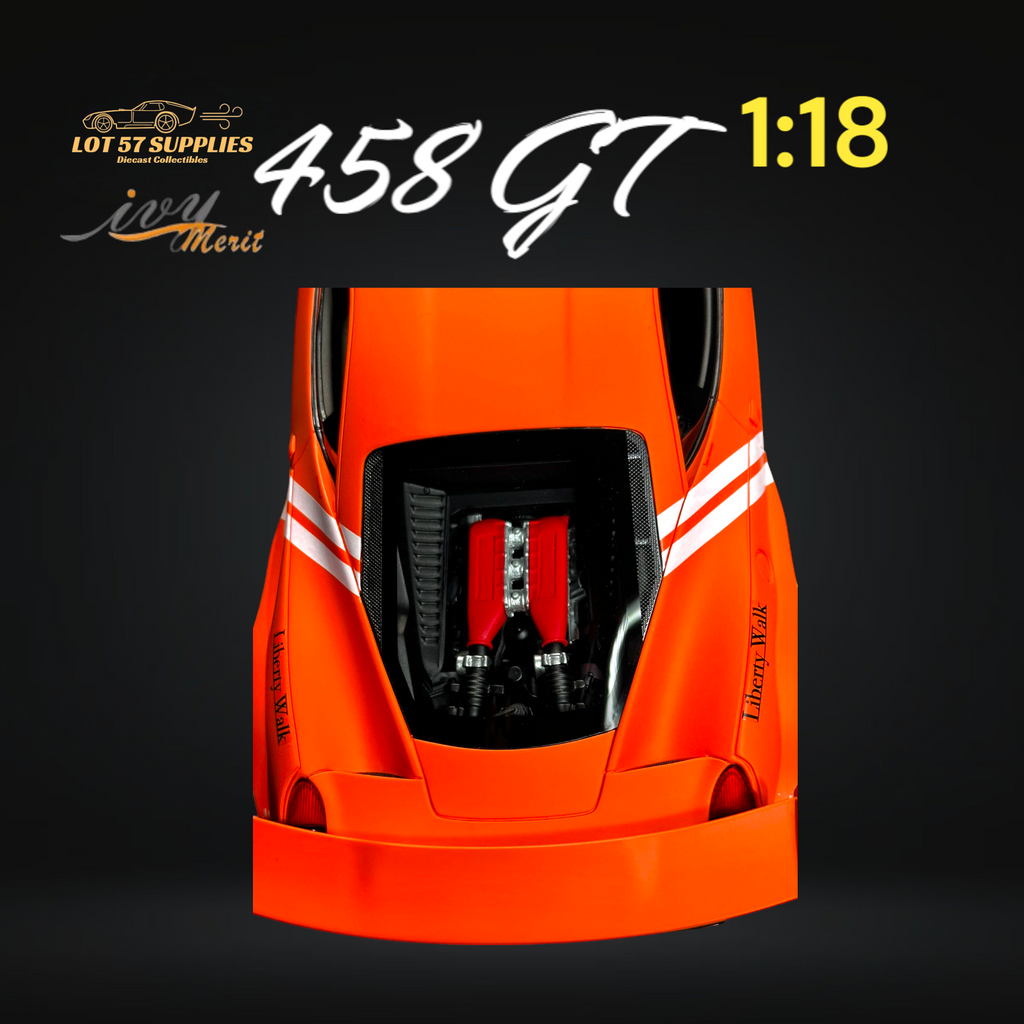IVY MERIT Ferrari 458 GT LBWK Orange 1:18
