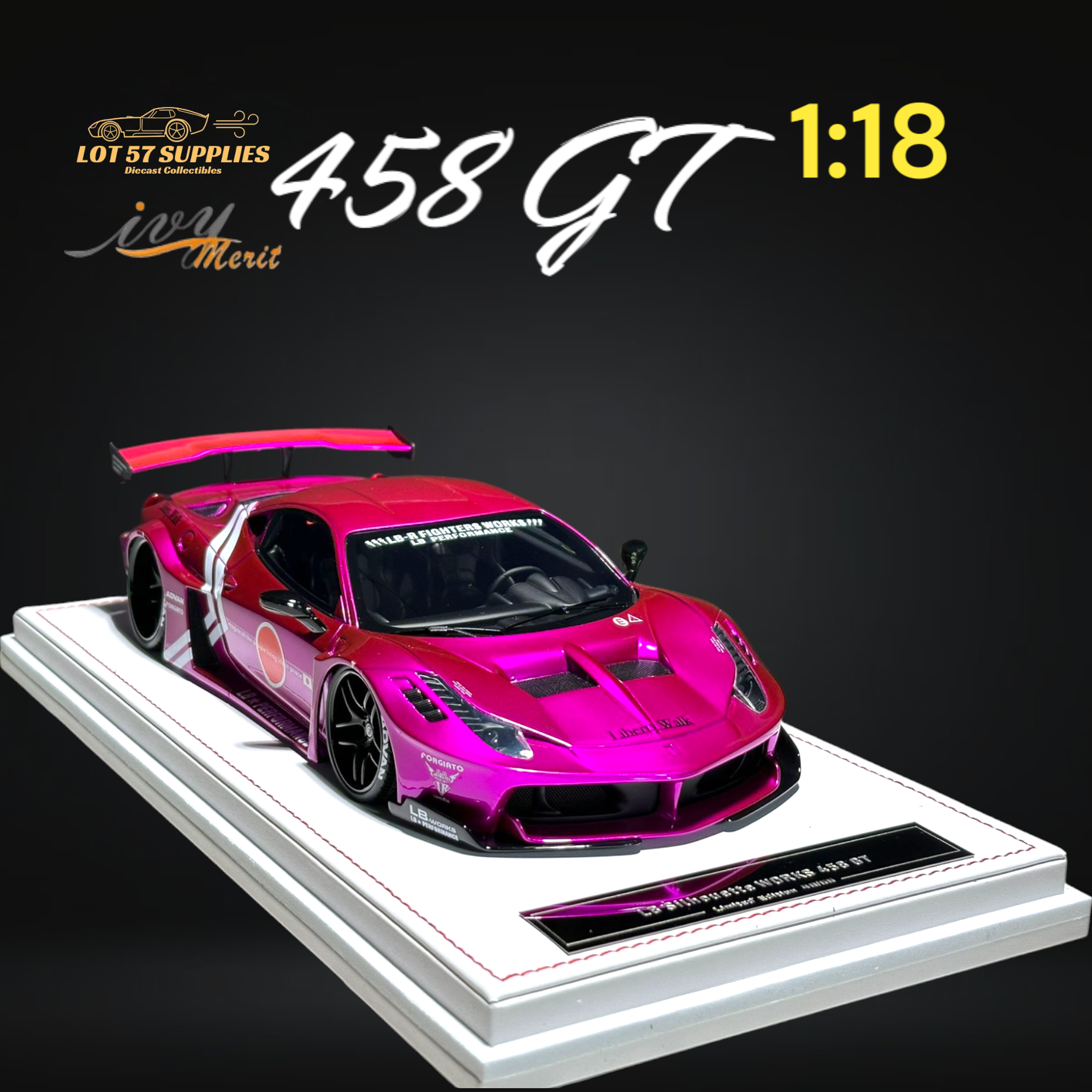 IVY MERIT Ferrari 458 GT Purple LBWK 1:18