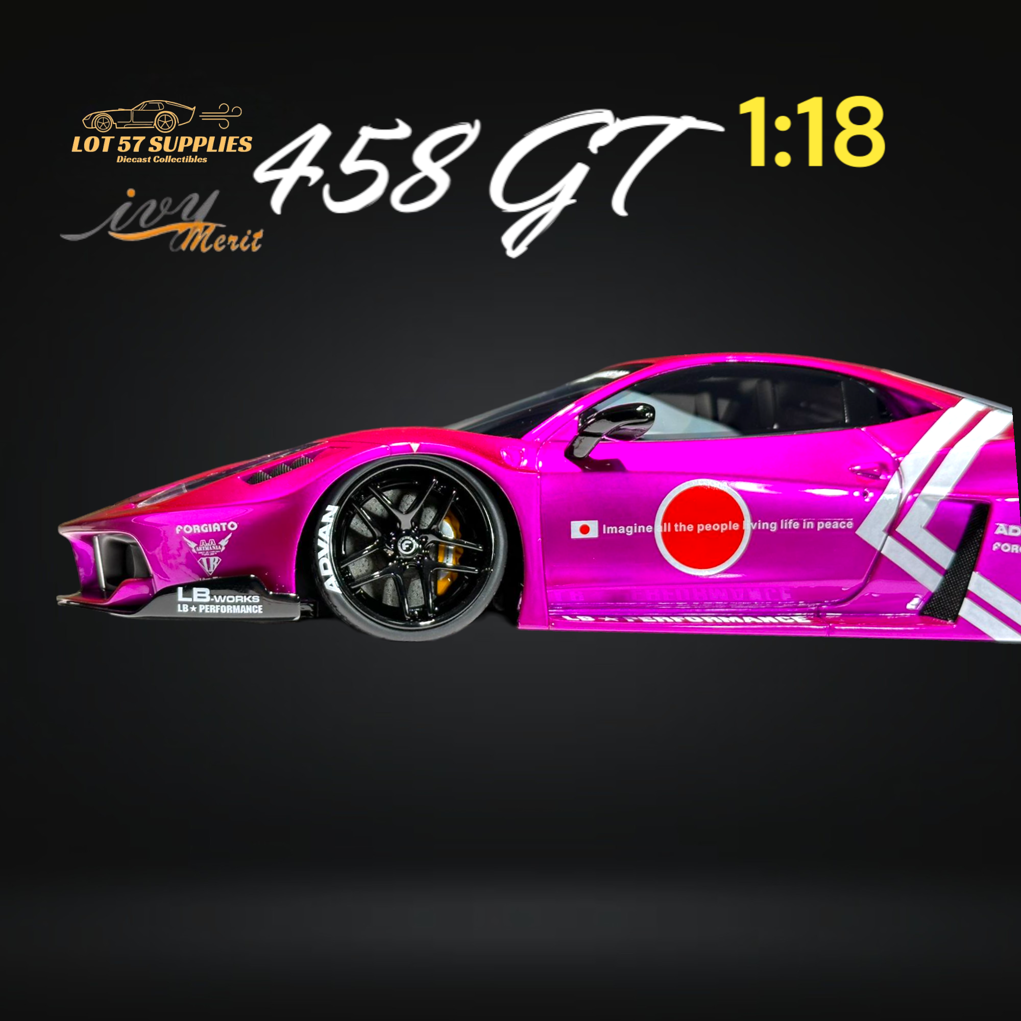 IVY MERIT Ferrari 458 GT Purple LBWK 1:18