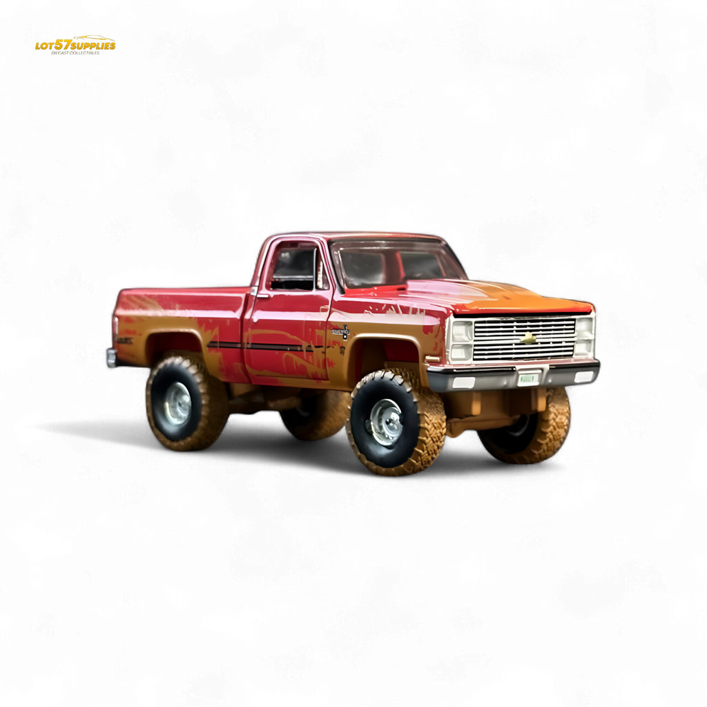 Auto World 1983 Chevrolet Silverado K10 4x4 Muddy Lifted 1:64