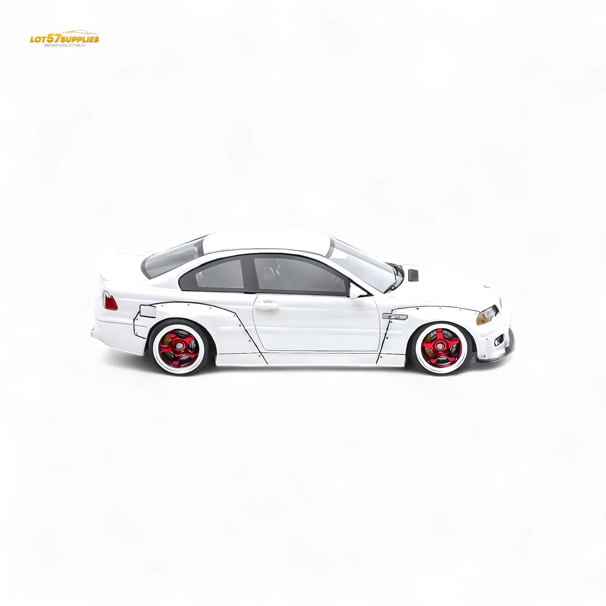 Flame BMW M3 E46 Widebody Pandem Pearlescent White 1:64