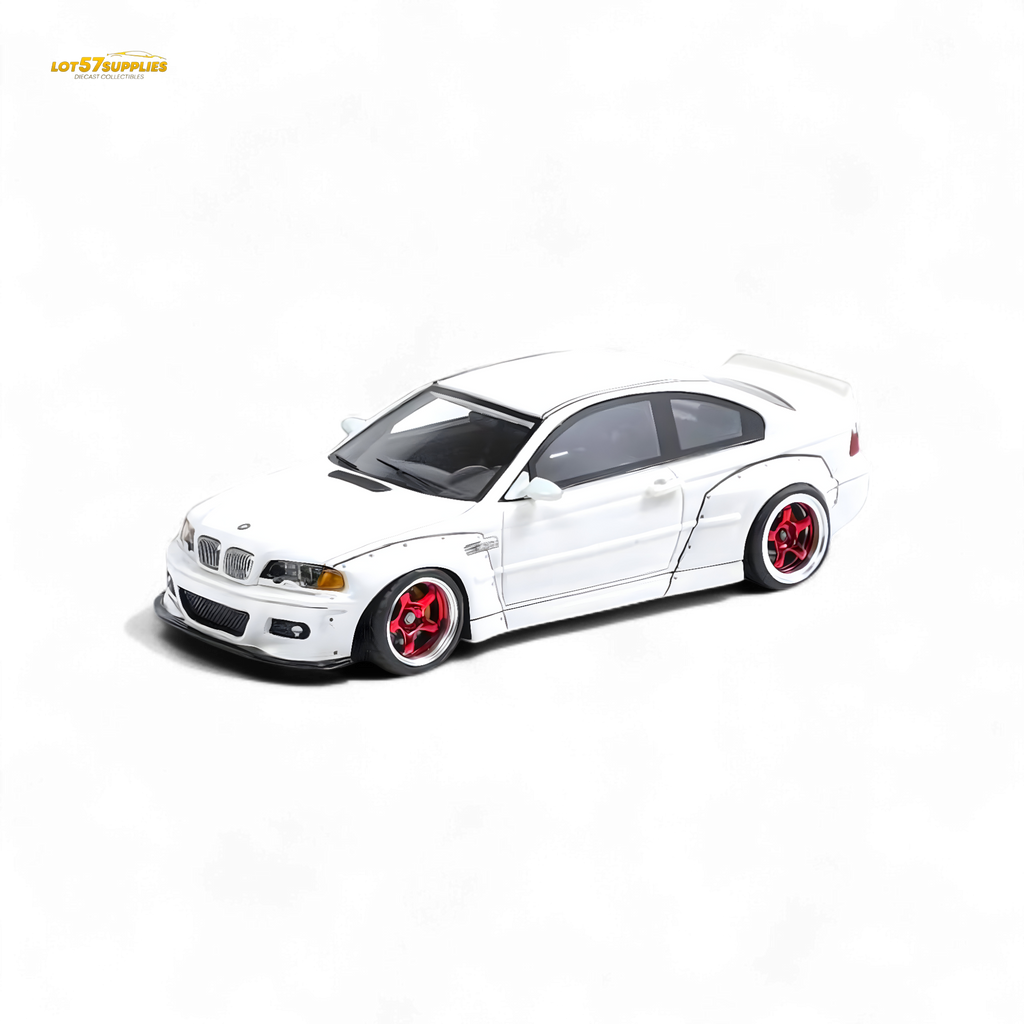 Flame BMW M3 E46 Widebody Pandem Pearlescent White 1:64
