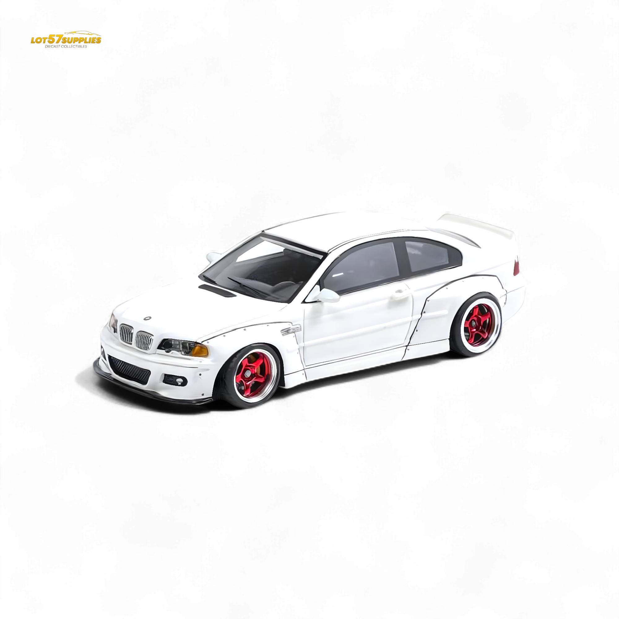 Flame BMW M3 E46 Widebody Pandem Pearlescent White 1:64