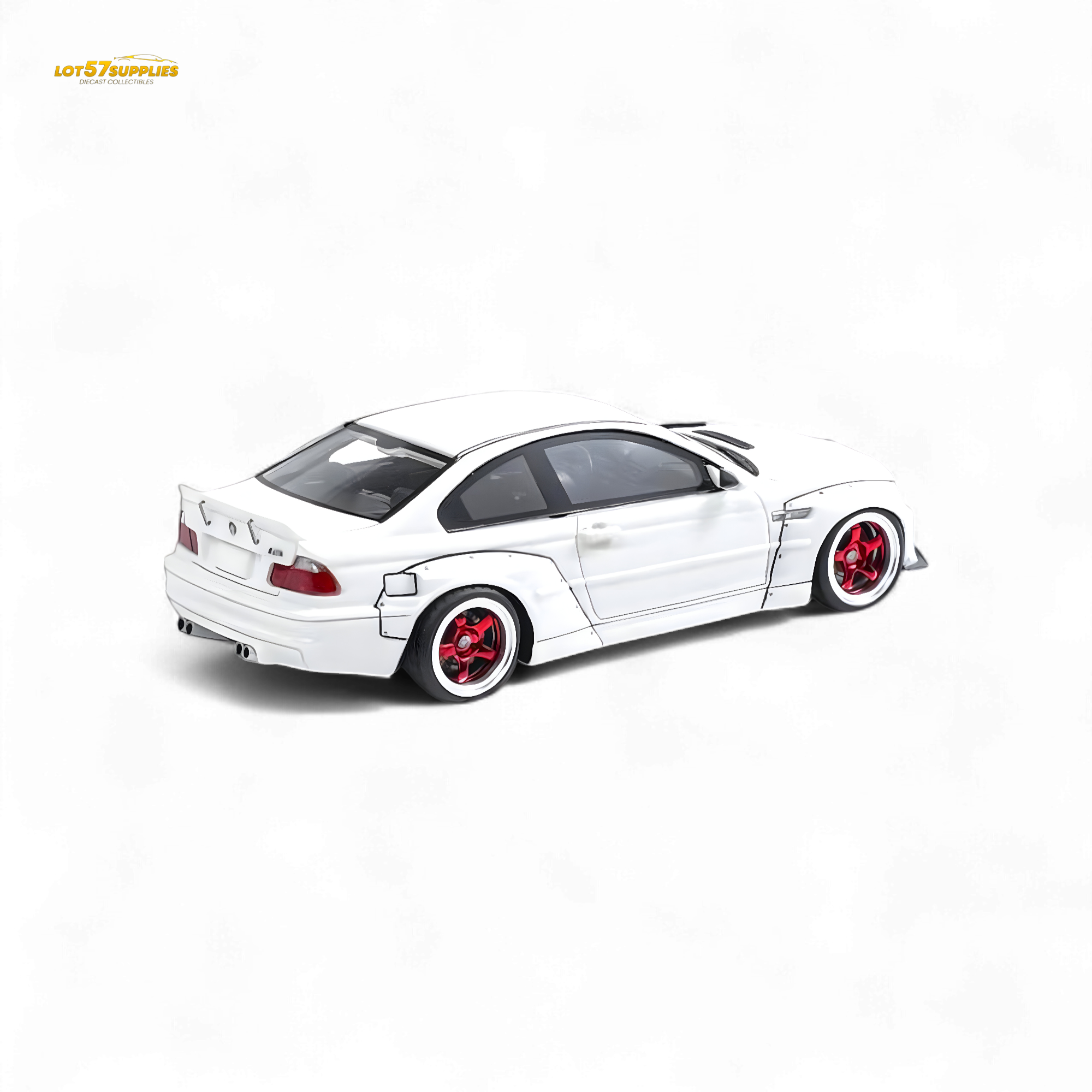 Flame BMW M3 E46 Widebody Pandem Pearlescent White 1:64