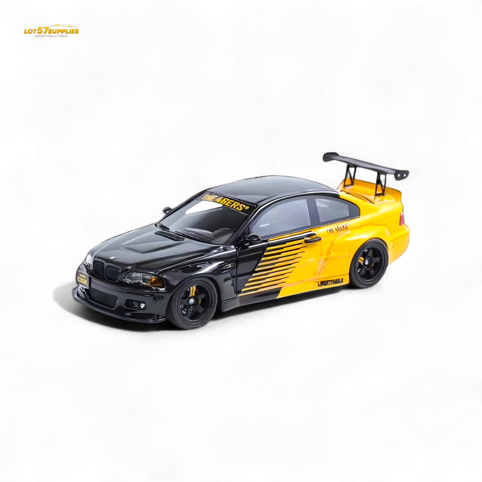 Flame BMW M3 E46 Widebody Pandem Black & Yellow 1:64