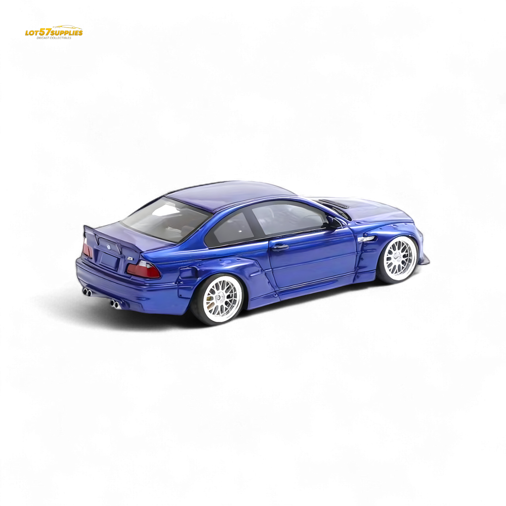 Flame BMW M3 E46 Widebody Pandem Metallic Blue 1:64