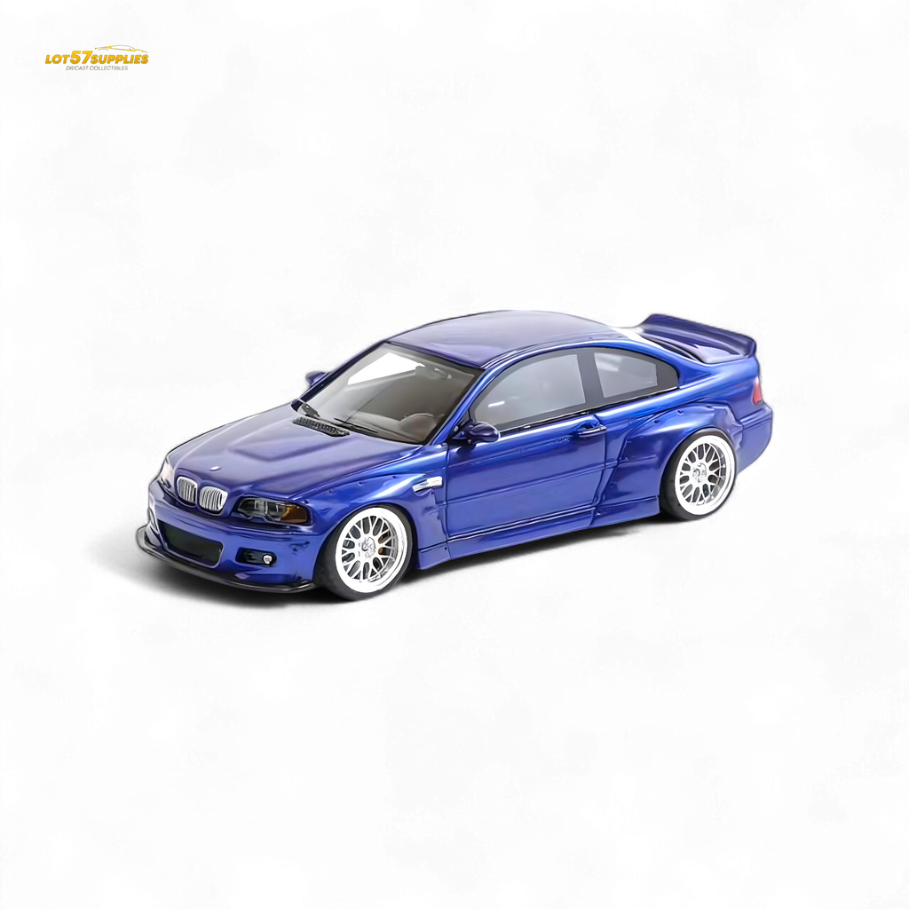 Flame BMW M3 E46 Widebody Pandem Metallic Blue 1:64