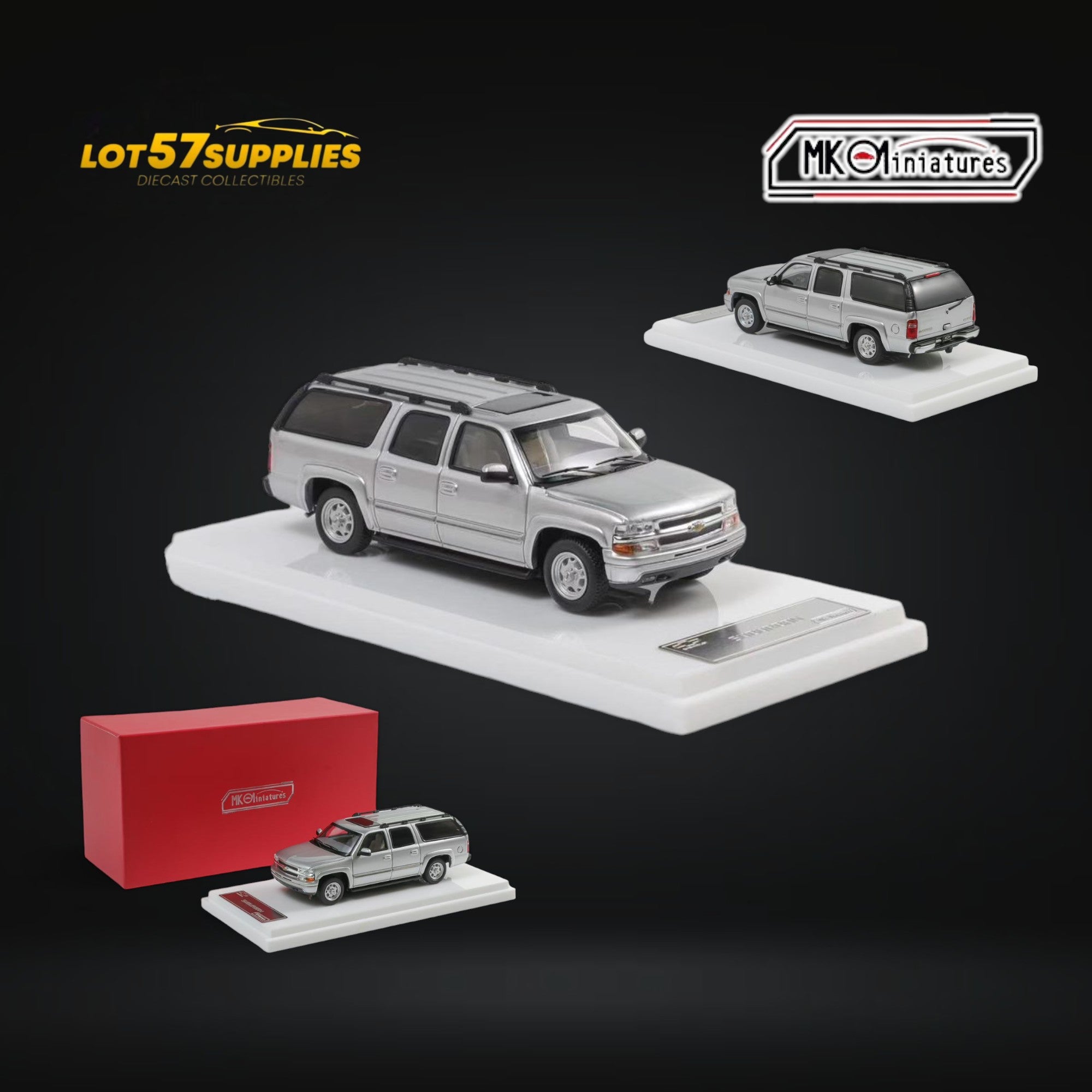 MK Miniatures Chevrolet Suburban Silver 1:64