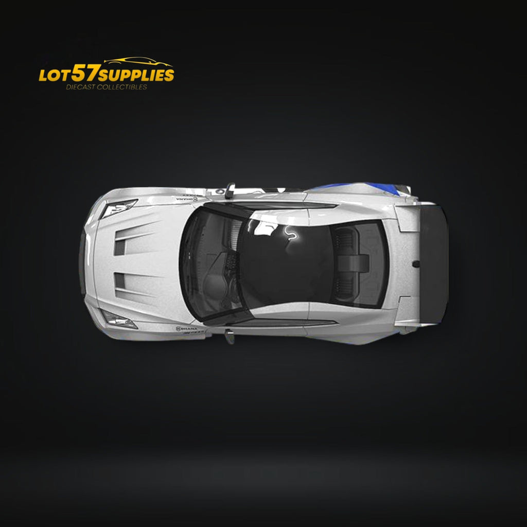 TimeMicro Skyline GT-R R35 FNF Silver Blue 1:64