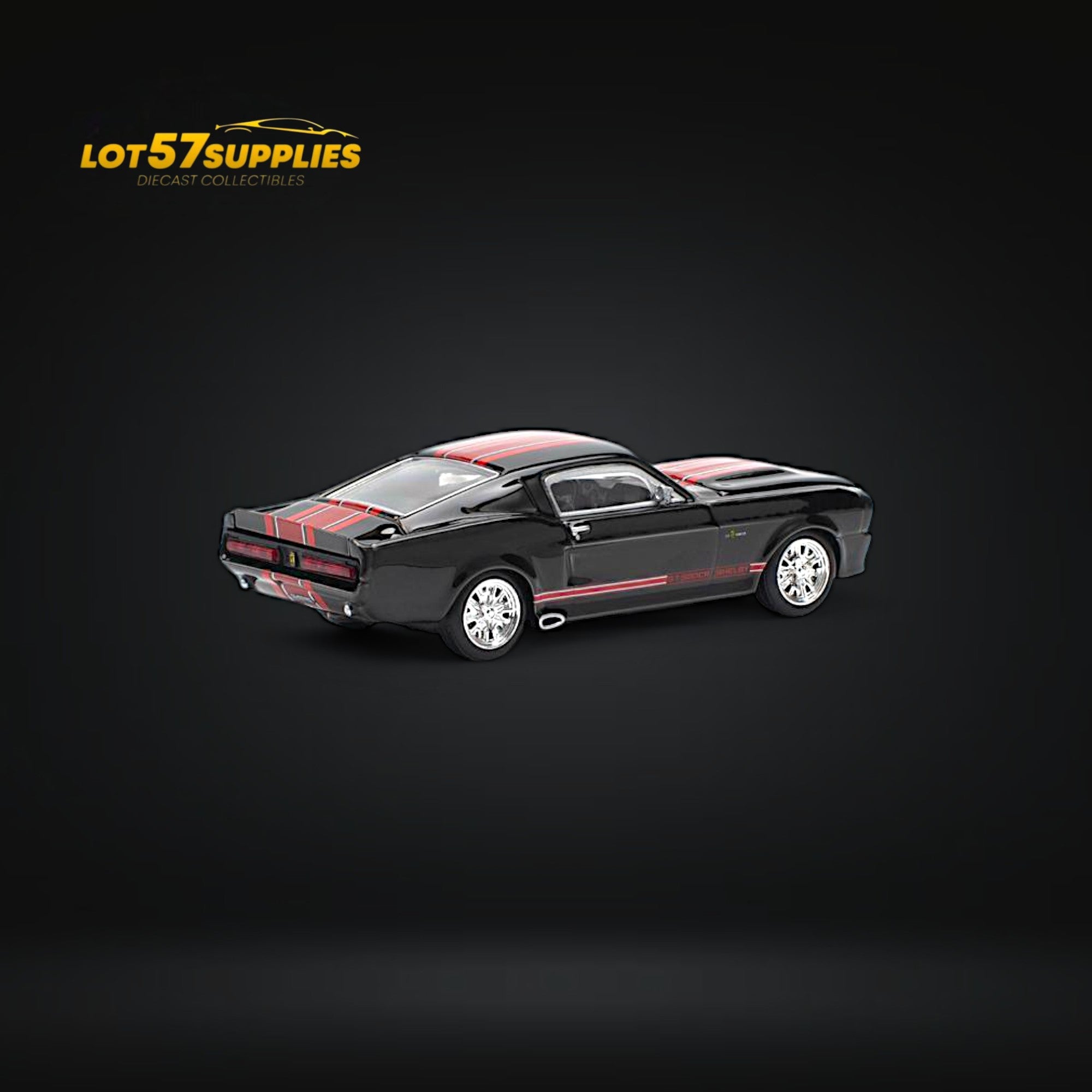 Pop Race Shelby Mustang GT500 Dark Chrome 1:64