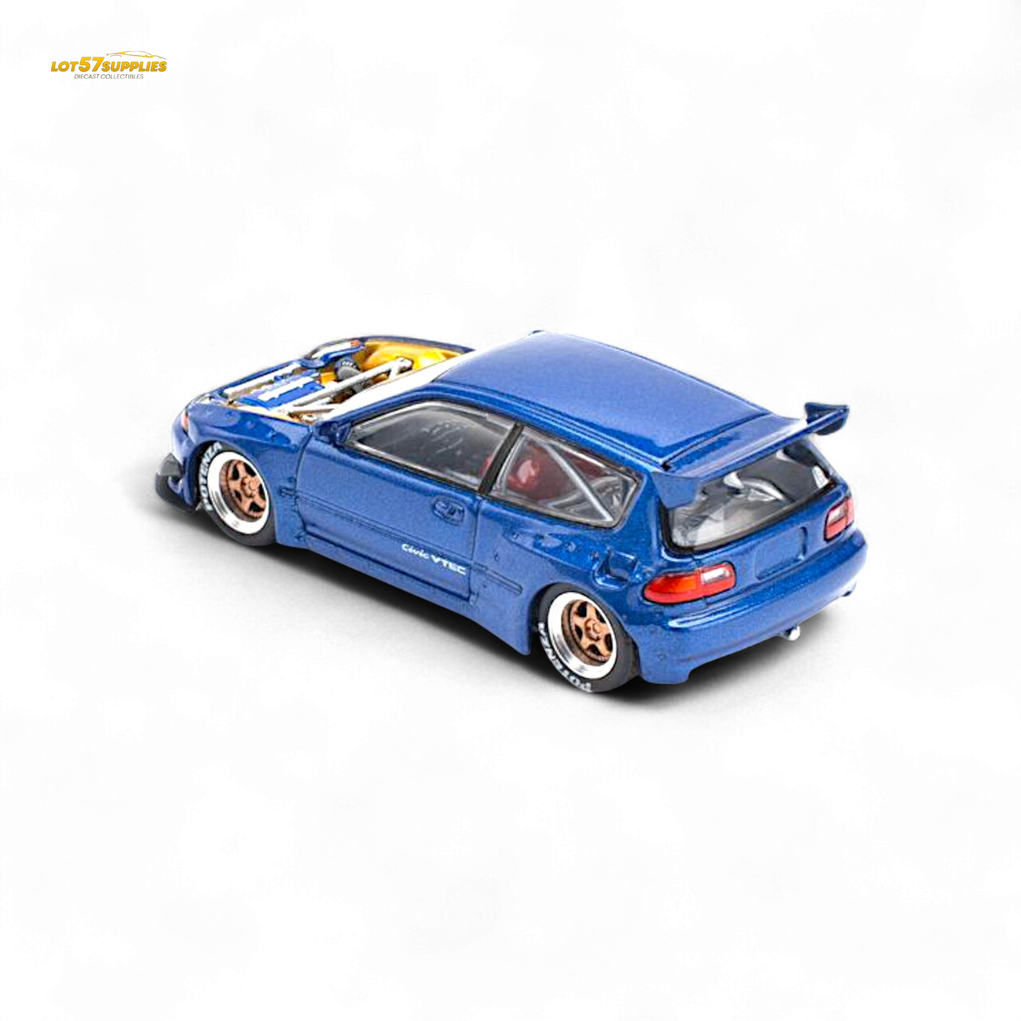 Pop Race Pandem Civic EG6 Metallic Blue 1:64