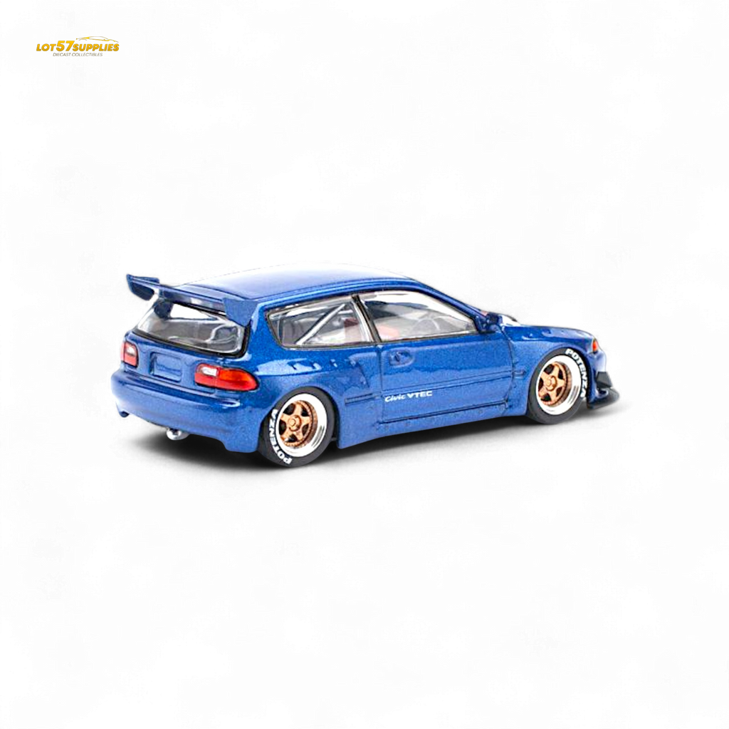 Pop Race Pandem Civic EG6 Metallic Blue 1:64