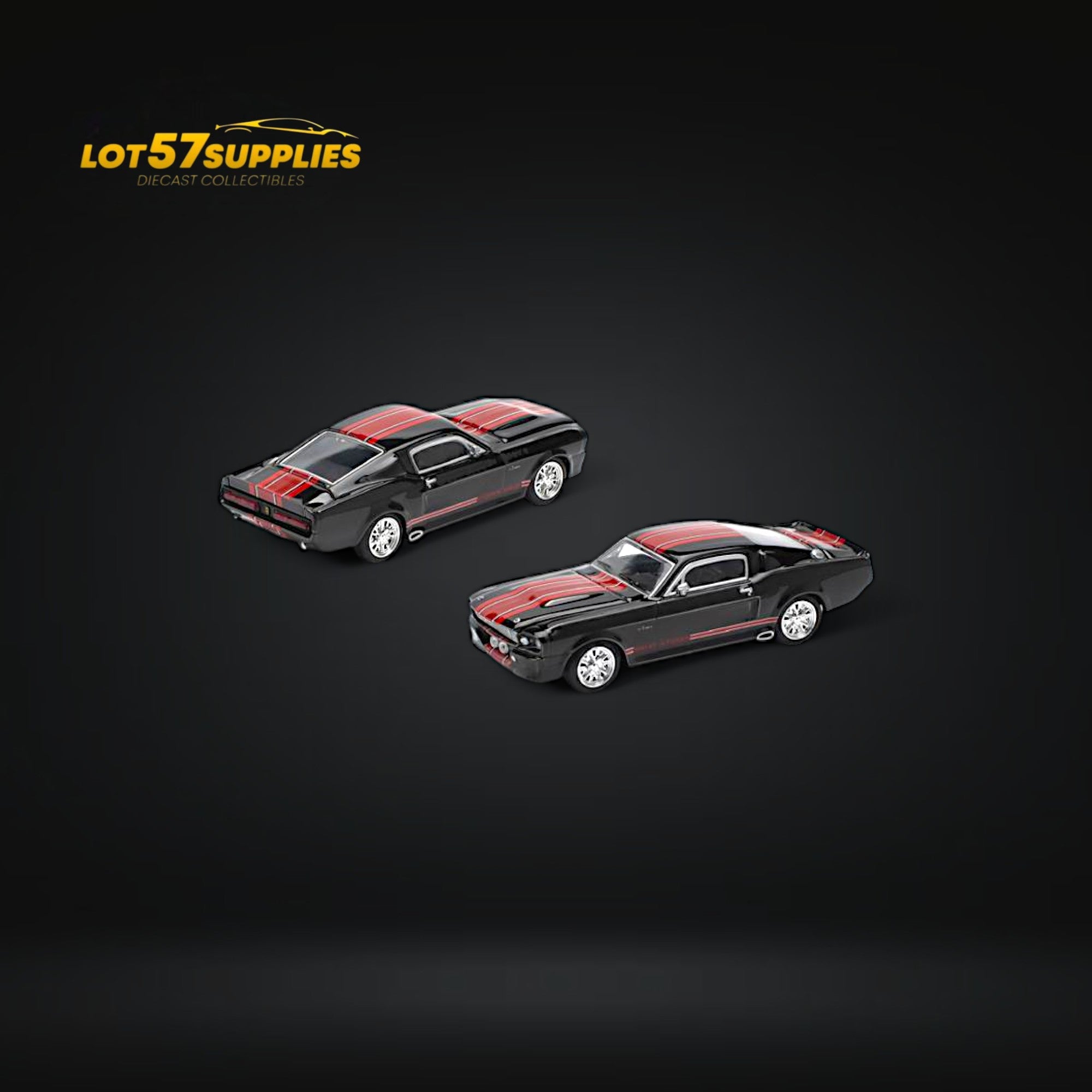 Pop Race Shelby Mustang GT500 Dark Chrome 1:64