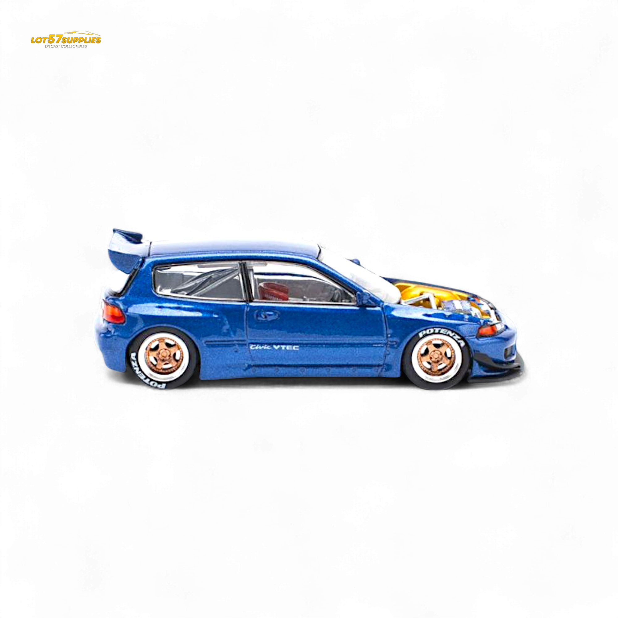 Pop Race Pandem Civic EG6 Metallic Blue 1:64