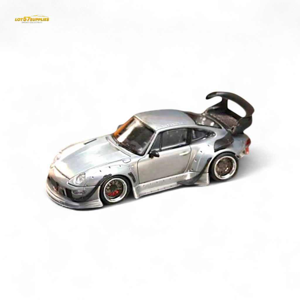 Street Weapon Porsche RWB 993 Raw Varnish Color Low Wing 1:64