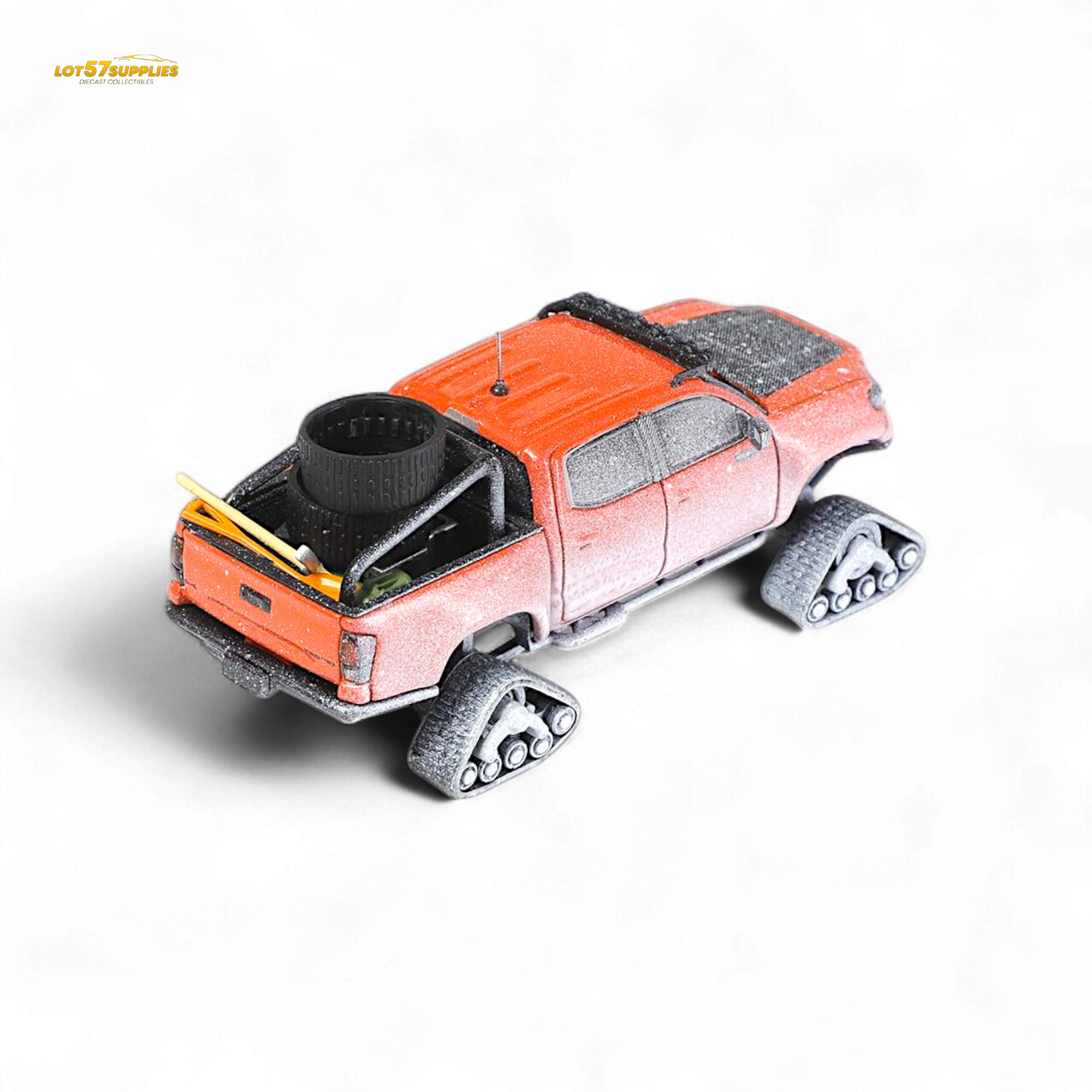 GCD Toyota Tacoma Snow Version Orange Red 1:64